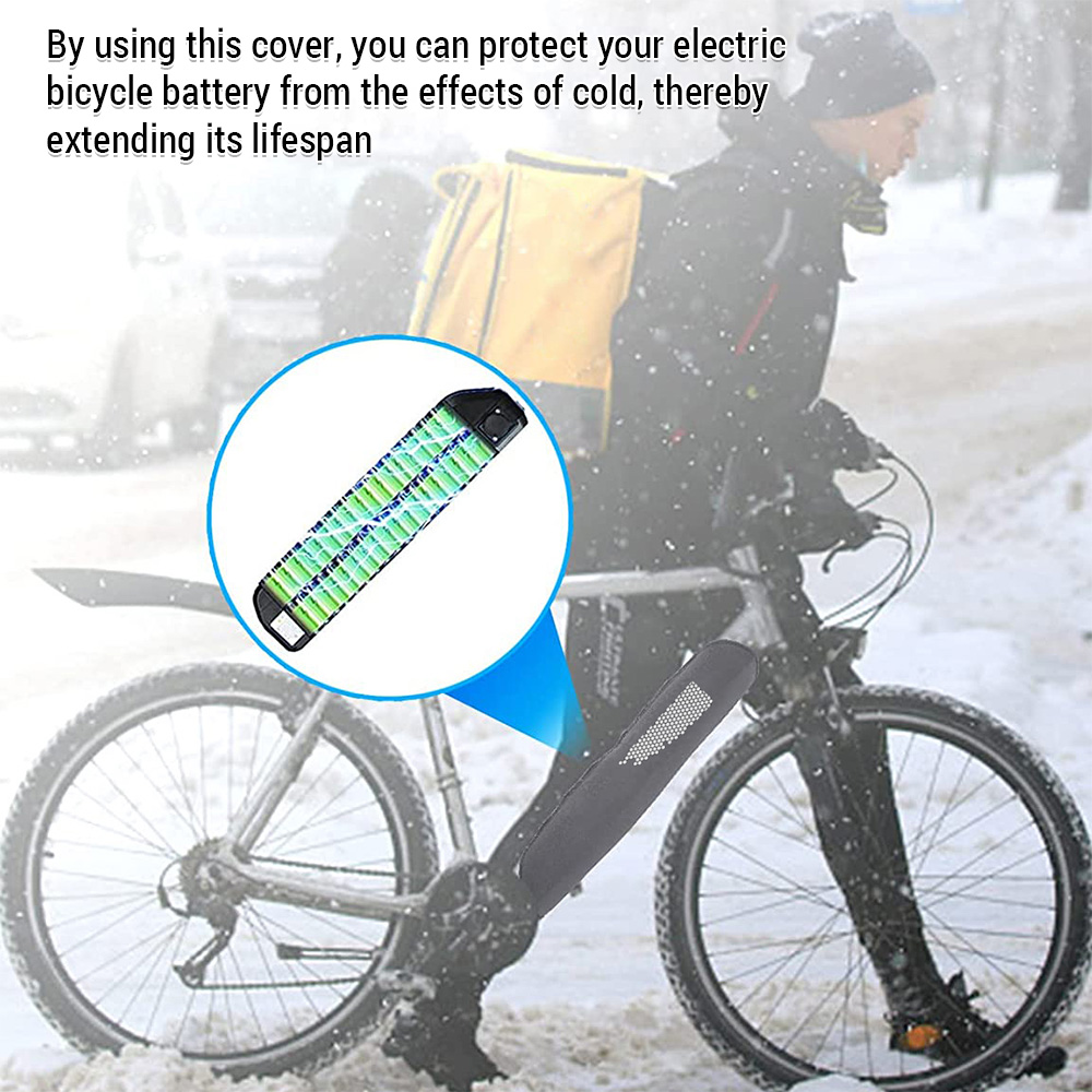 Housse Protection Batterie Vélo Électrique Néoprène Imperméable Anti-poussière Réfléchissant