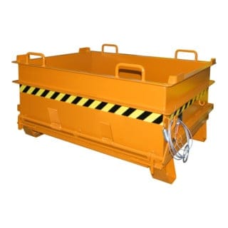 Bauer Baustoffcontainer BC 500 (Steinklammer-Entriegelung), lackiert, Gelborange