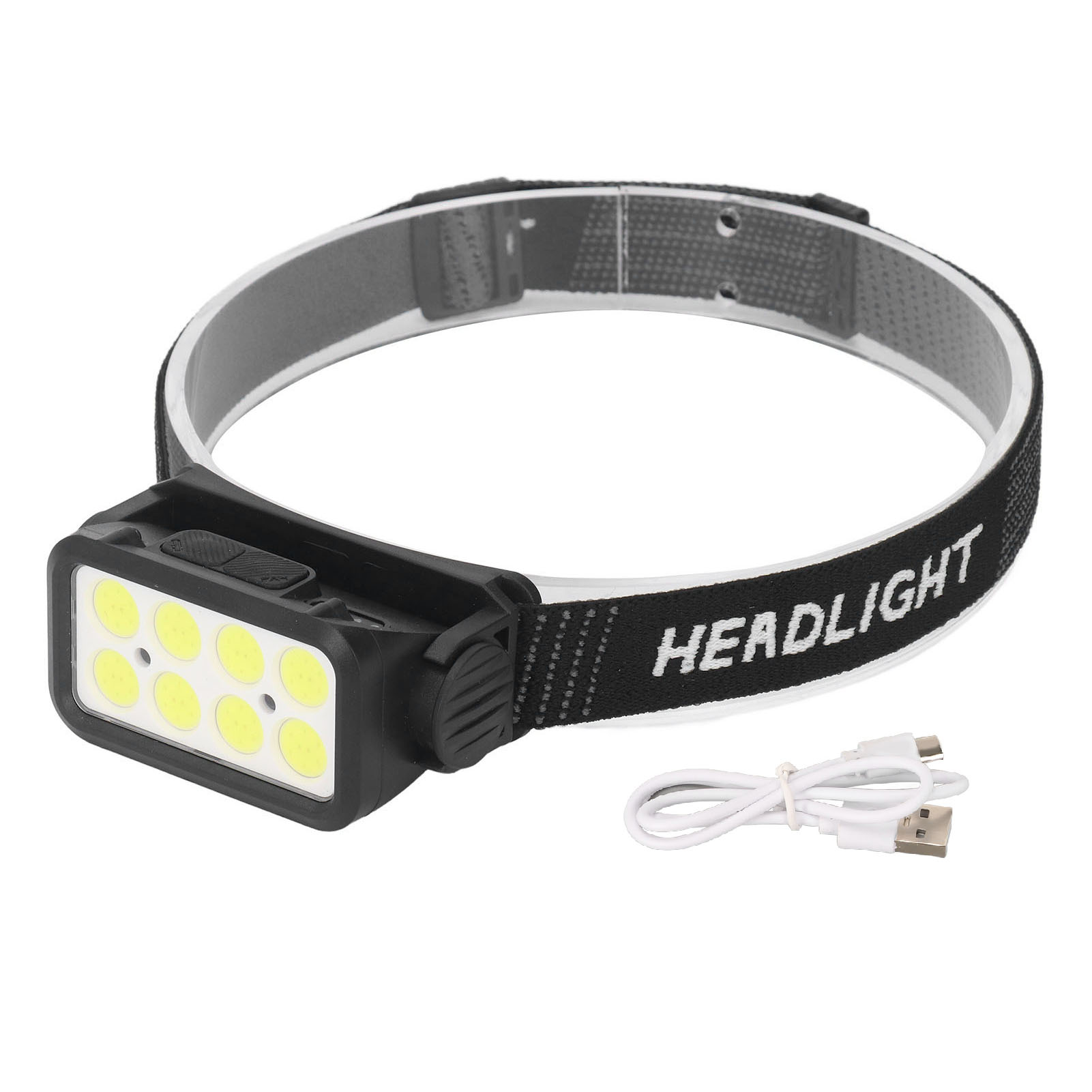 Cob-led-stirnlampe, 5 Leuchtmodi, 120° Verstellbar, Ipx4 Wasserdicht, Wiederaufladbar Mit Sensor.