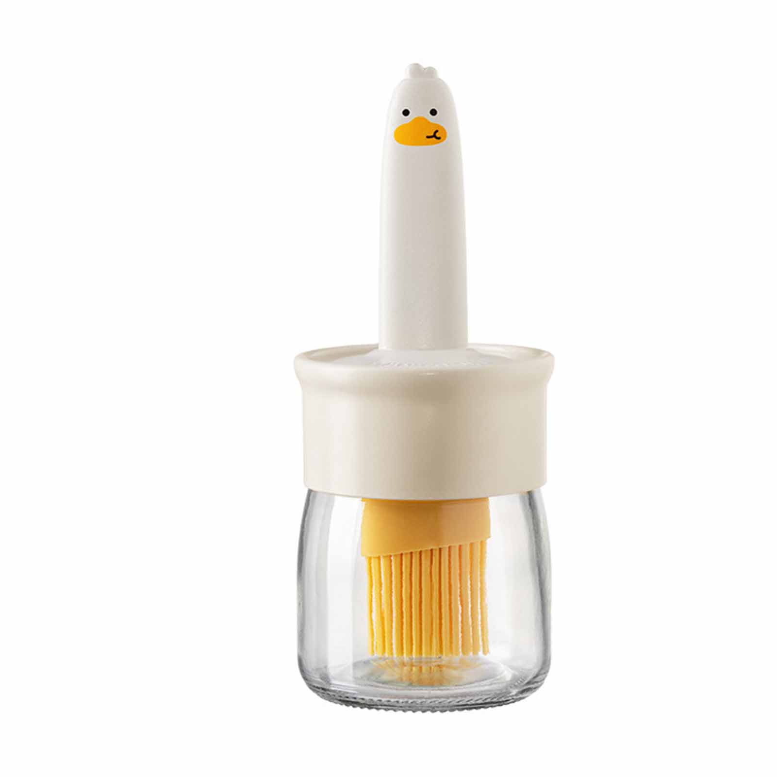 Ölflasche Mit Silikonpinsel Und Dosierer Zum Kochen, Backen Und Grillen (beige)