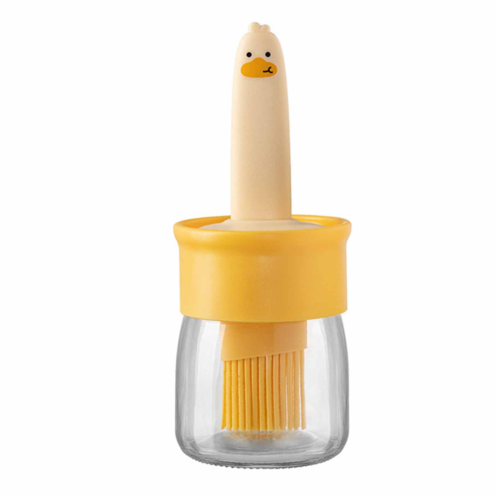 Ölflasche Mit Silikonpinsel Und Dosierer Zum Kochen, Backen Und Grillen (orange)