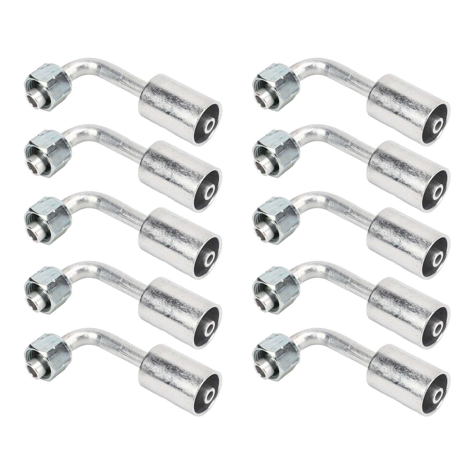 Packung Mit 10 90° (3/8 Zoll) Verriegelungs-aluminium-klimaanlagenanschlüssen Für Autos, Lkws Und Baumaschinen.