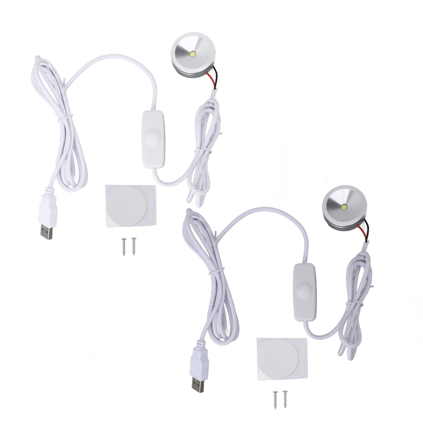 Set Aus 2 Mini-5v-usb-led-strahlern Mit Einstellbarer Intensität, Mit 2 M Kabel, Für Schaufenster (warmes Licht).