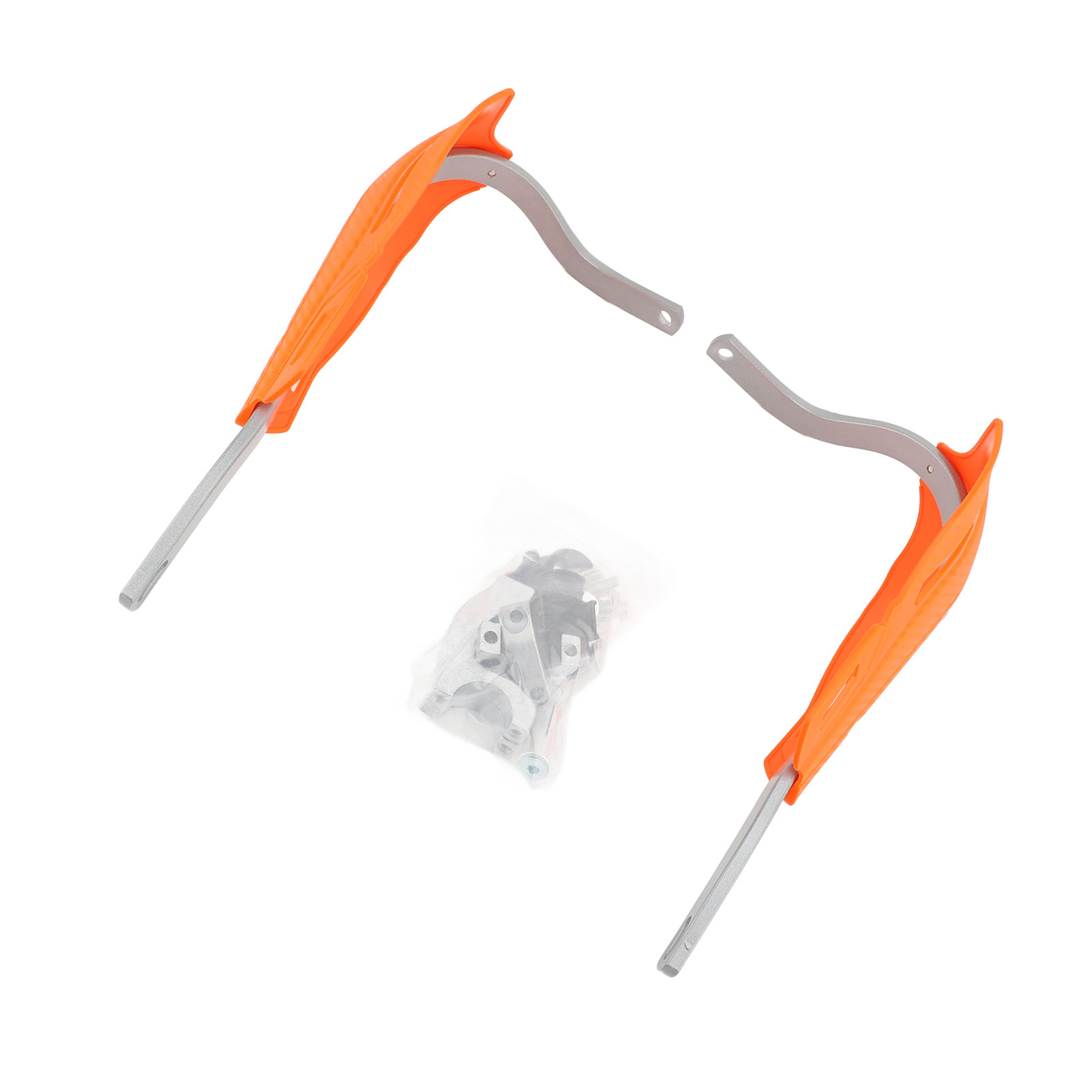 Verstellbare Motorrad-handschützer Mit Feststellschrauben, Aus Aluminiumlegierung, Universell, Für Lenker, Orange (silberner Griff).