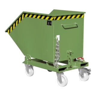 Bauer Späne-Kippmulde SKK 400, lackiert, Resedagrün