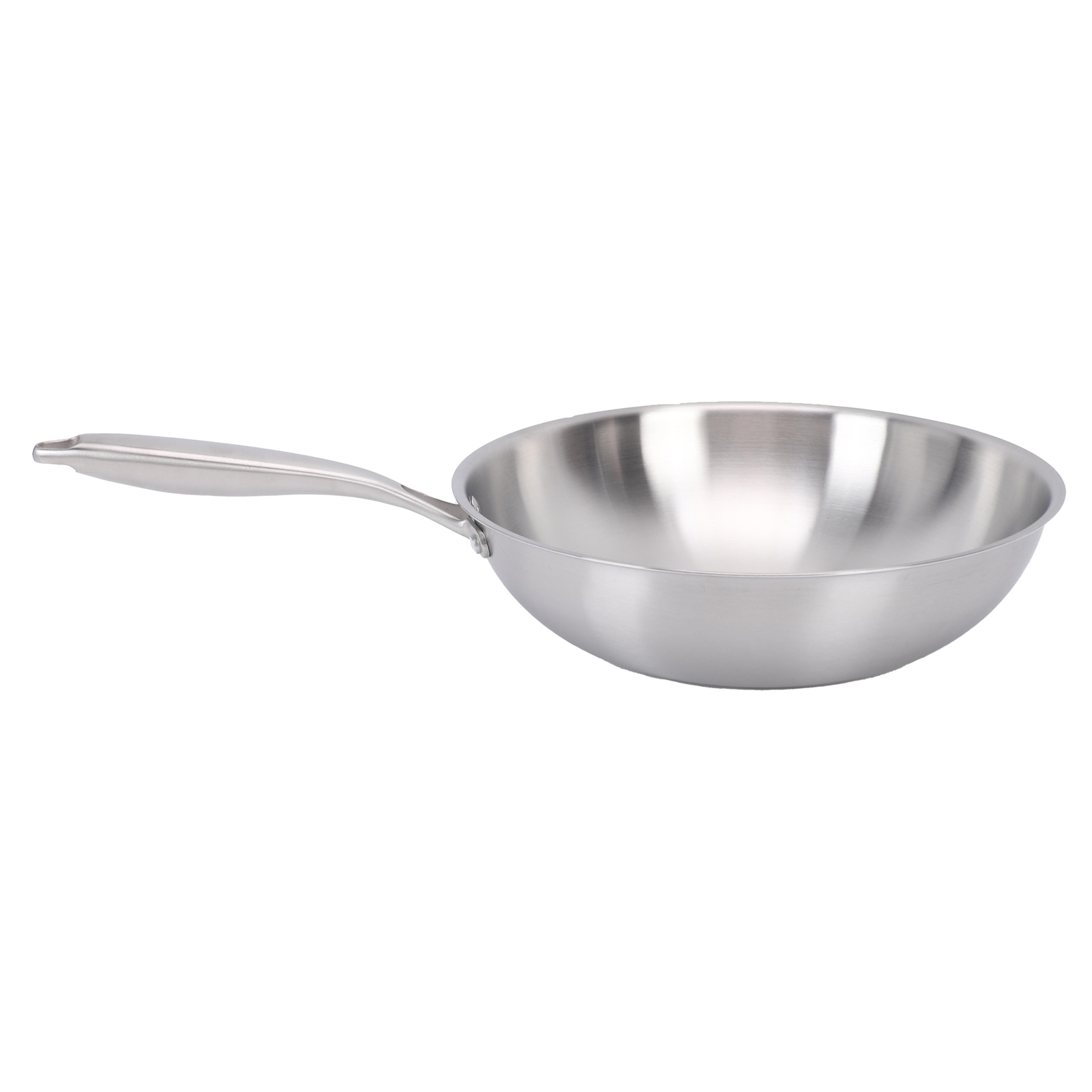Wok Mit Antihaftbeschichtetem Griff Aus Edelstahl 304, Bratpfanne, Geeignet Für Induktion, Elektro, Gas Und Alle Herdarten, 32 Cm / 12,6 Zoll