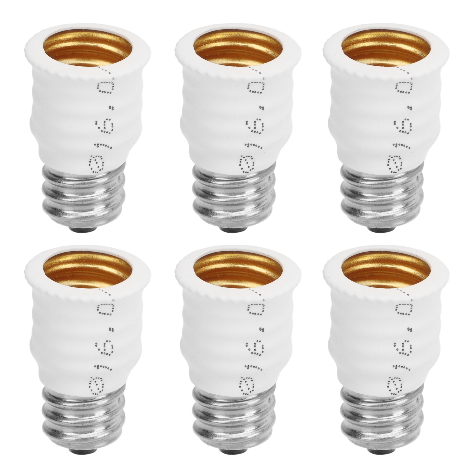 Set Mit 6 E12-zu-e14-adaptern Für Weiße Glühbirnen, Für Garagen, Schlafzimmer, Wohnzimmer, Küchen Und Flure.