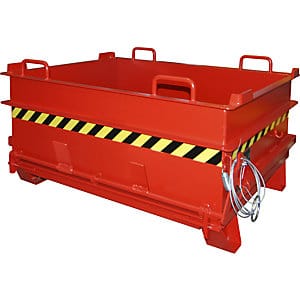 Bauer Baustoffcontainer BC 500 (Steinklammer-Entriegelung), lackiert, Feuerrot