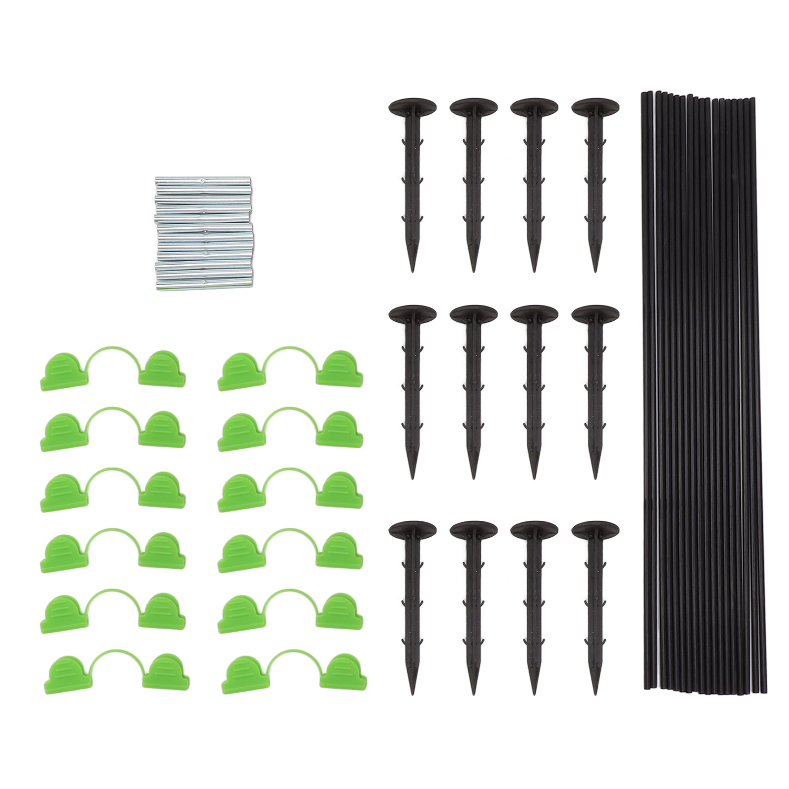 18 Fiberglasstäbe, 12 Verbindungsrohre, Klemmen, Gartenpfähle Für Gewächshaus, Hochbeet Und Anzuchttunnel