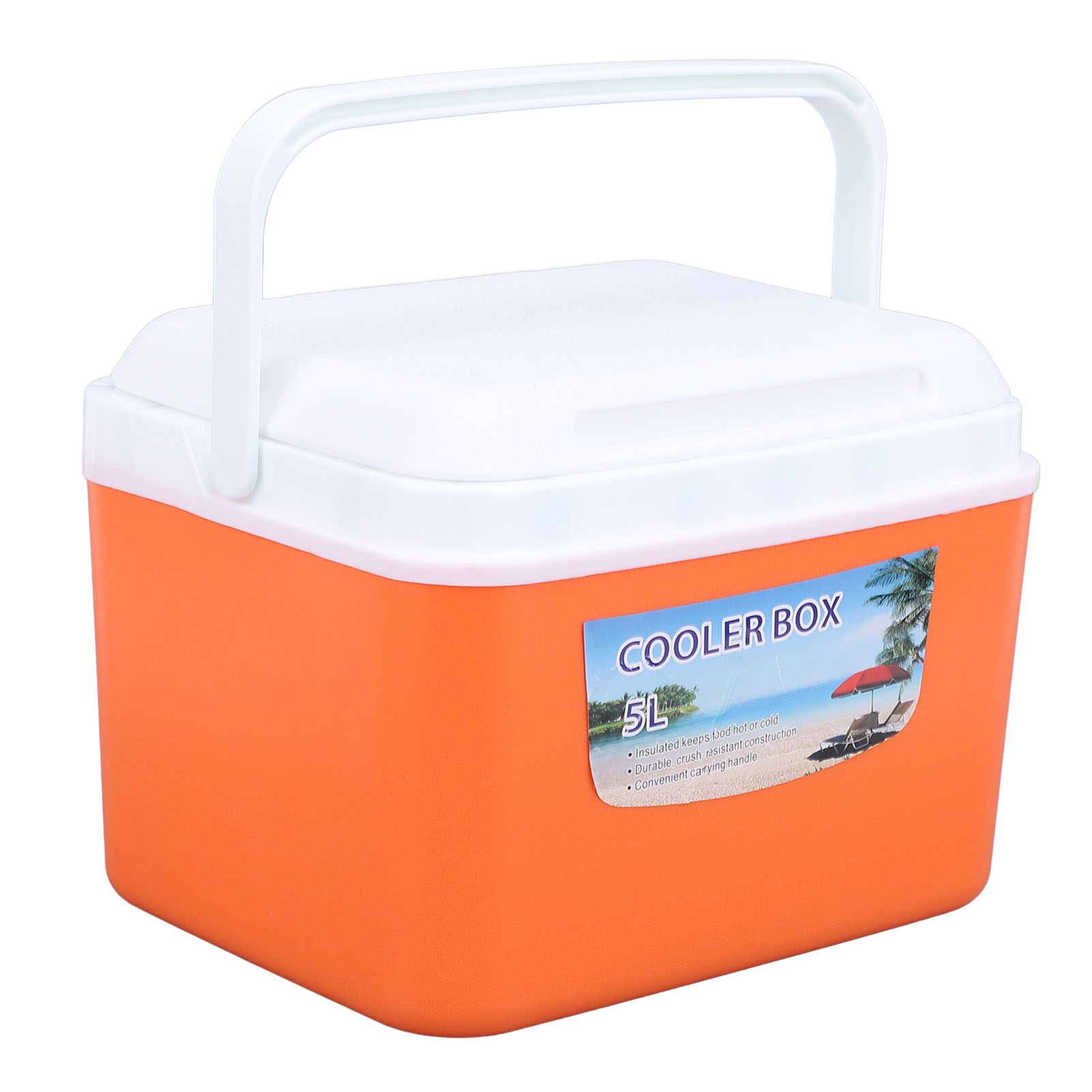 Tragbare, Multifunktionale Kühlbox Mit 5 Litern Fassungsvermögen, Hält Speisen Und Getränke Kühl, Isolierte Hartschale Für Reisen Und Auto, Orange