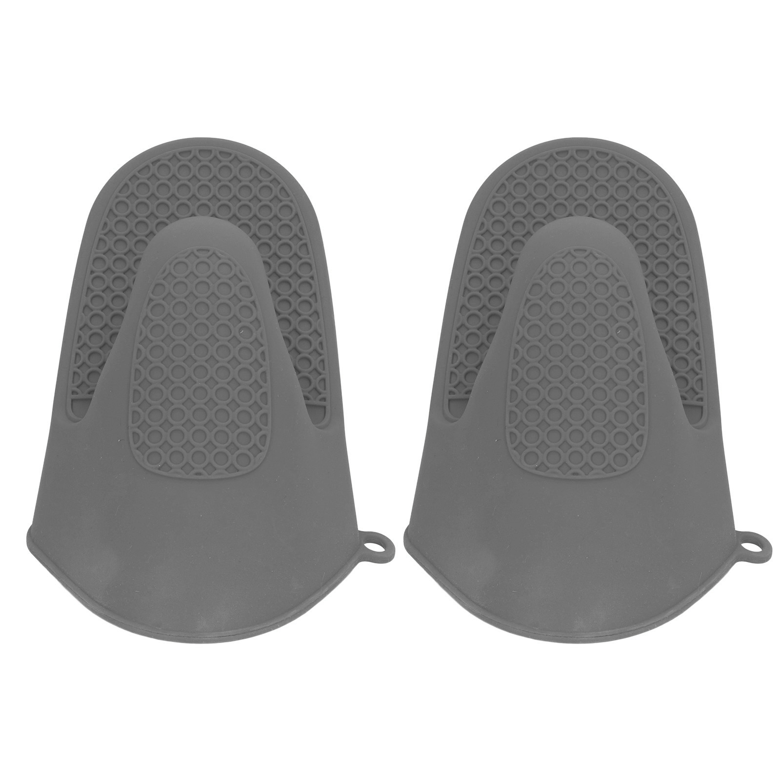 Set Mit 2 Mini-ofenhandschuhen Aus Dickem, Hitzebeständigem Silikon, Grau