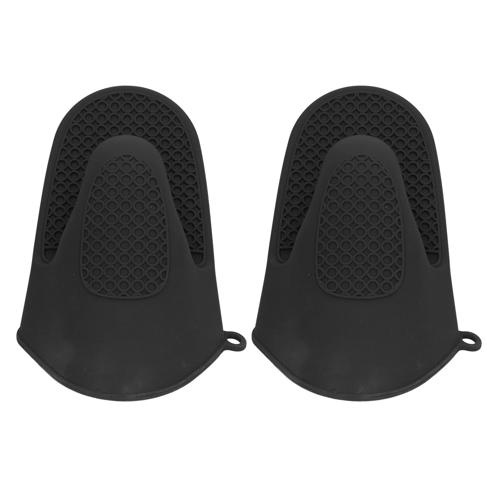 Set Mit 2 Mini-ofenhandschuhen Aus Dickem, Hitzebeständigem Silikon, Schwarz