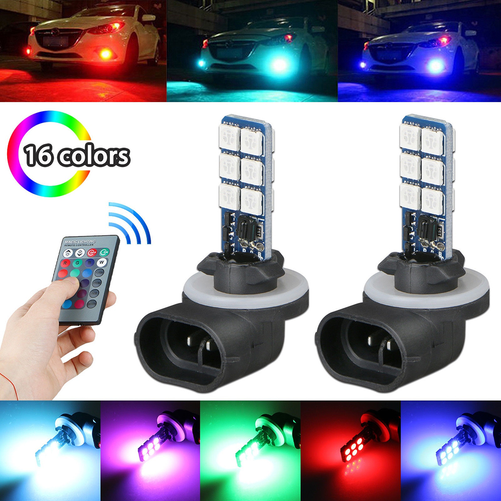 Set Mit 2 Rgb-led-nebelscheinwerfern (12 V) Für Autos Mit Fernbedienung
