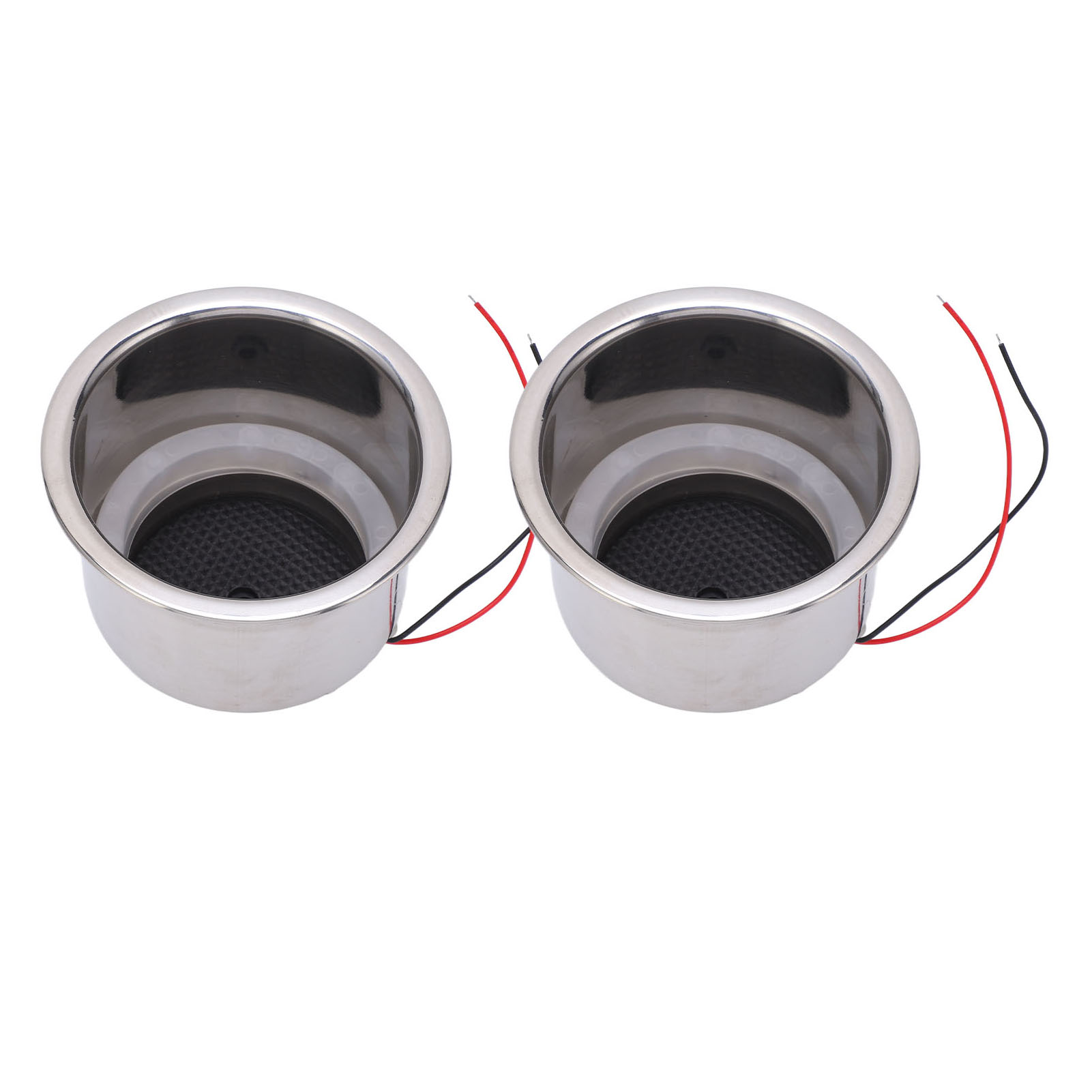 Set Aus 2 Beleuchteten 8-led-becherhaltern Aus Edelstahl 304 Mit Abflussloch Für Boote, Autos Usw.