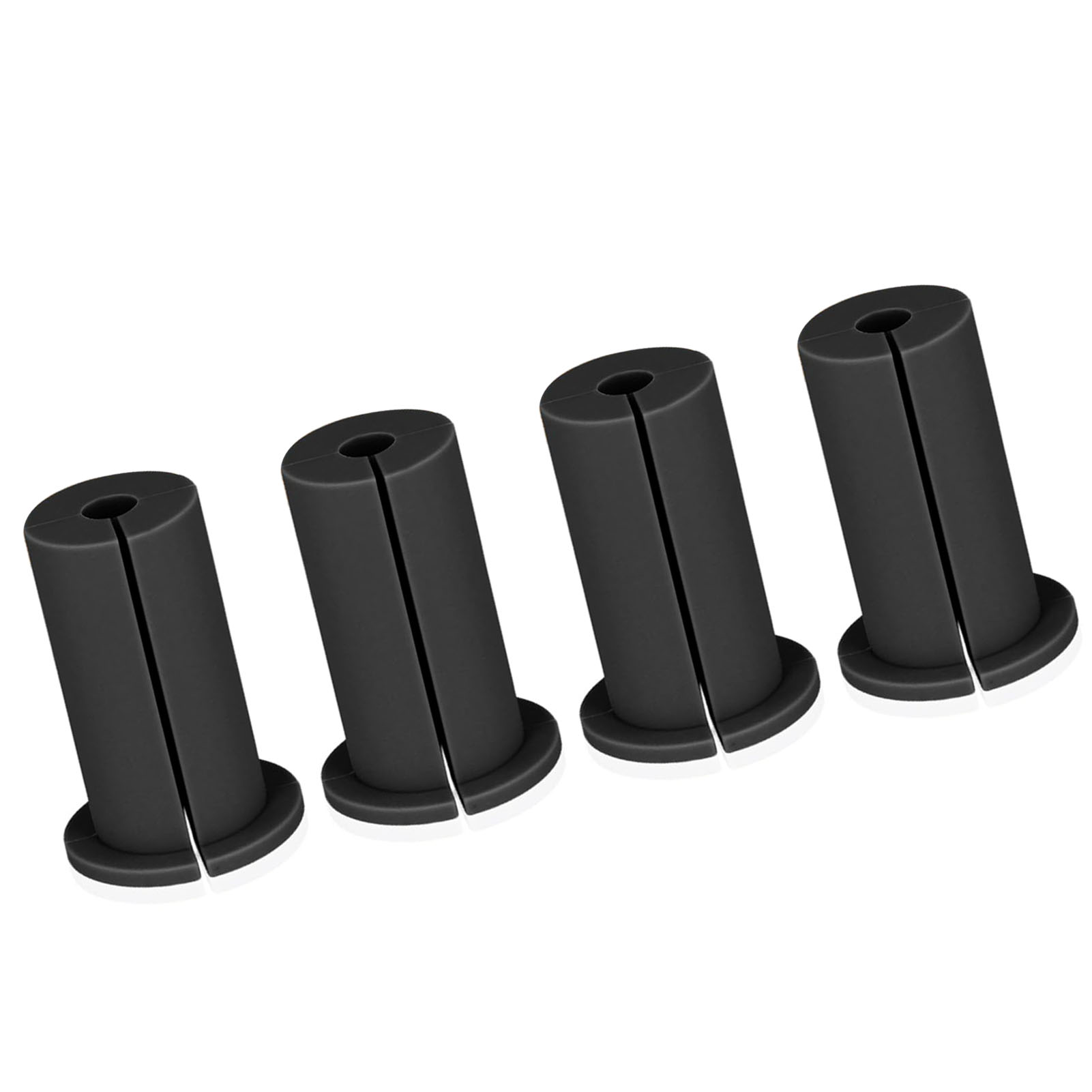 Packung Mit 4 Schwarzen Gummi-ethernet-kabeldurchführungen, 2,5 Cm (1 Zoll) Breit, Zur Wandmontage, Für Den Gebrauch Im Innen- Und Außenbereich.