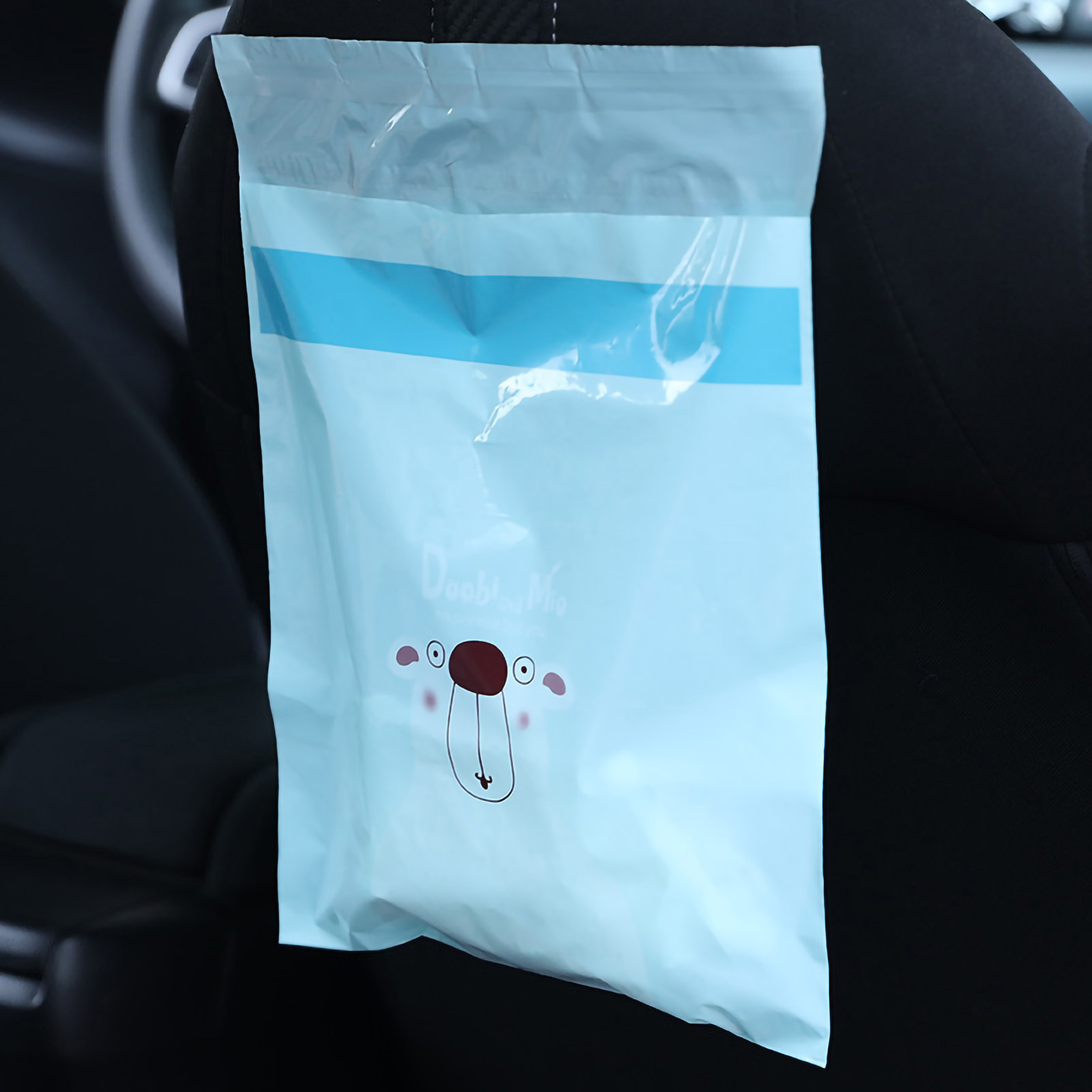 Packung Mit 15 Tragbaren, Auslaufsicheren Einweg-müllbeuteln Für Auto Und Küche, Mit Klebefläche Und Einfacher Reinigung. Farbe: Blauer Bär.