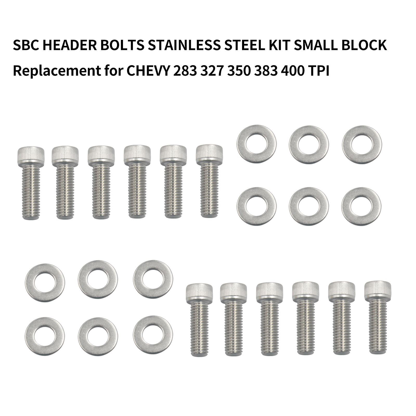 Edelstahl-auspuffkrümmer-schraubensatz Für Small-block-chevy-motoren Mit 283, 327, 350, 383 Und 400 Tpi