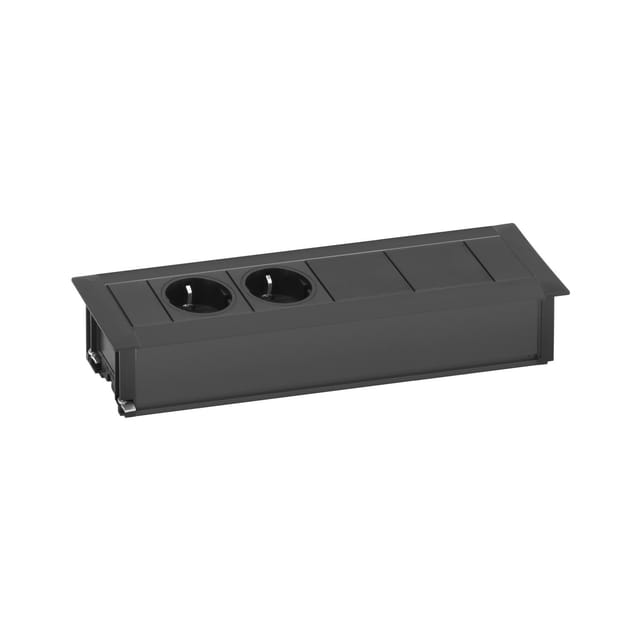 Evoline Frame-Dock Data Steckdosenleiste 2-fach, 2 freie Modulplätze schwarz