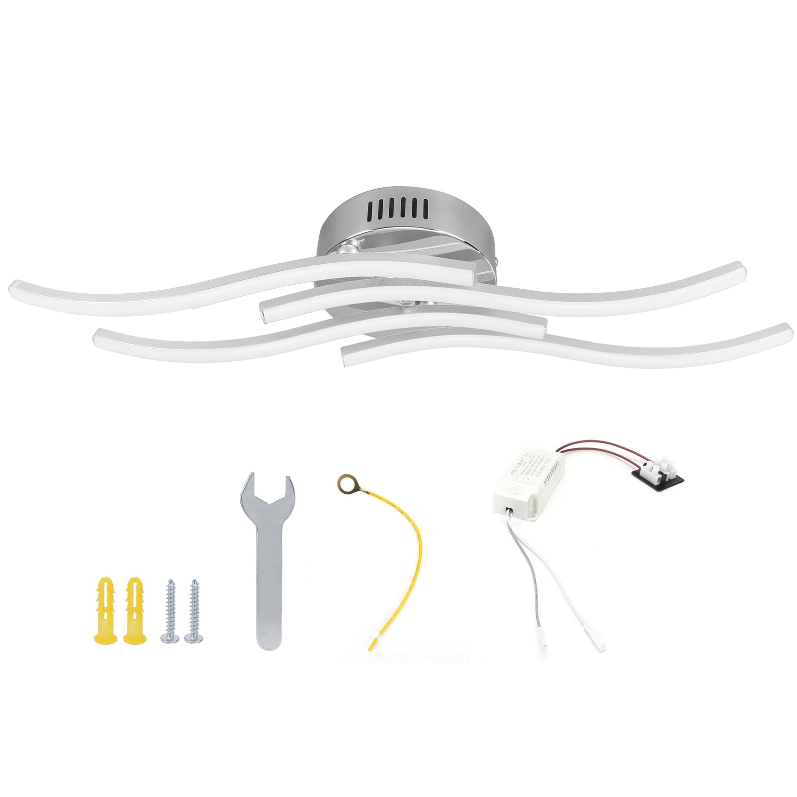 25-w-led-deckenleuchte Mit 140 Leds, Wellenförmig, Für Wohnzimmer, Schlafzimmer, Küche, Ac 85–265 V, Warmweißes Licht