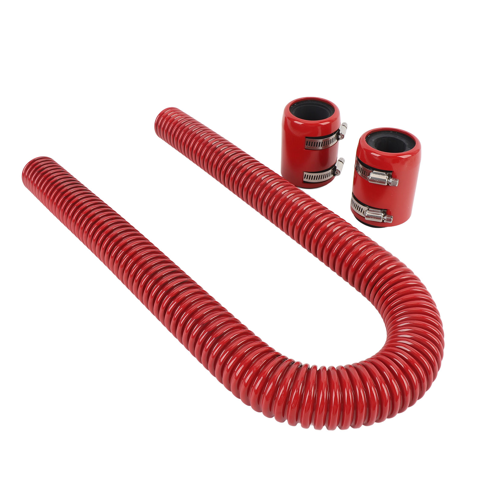 91 Cm (36 Zoll) Edelstahl-flexschlauch-set Für Kühler Mit Gefrästen Klemmen, Universell Flexibel, Für Kühlmittel, Rot.