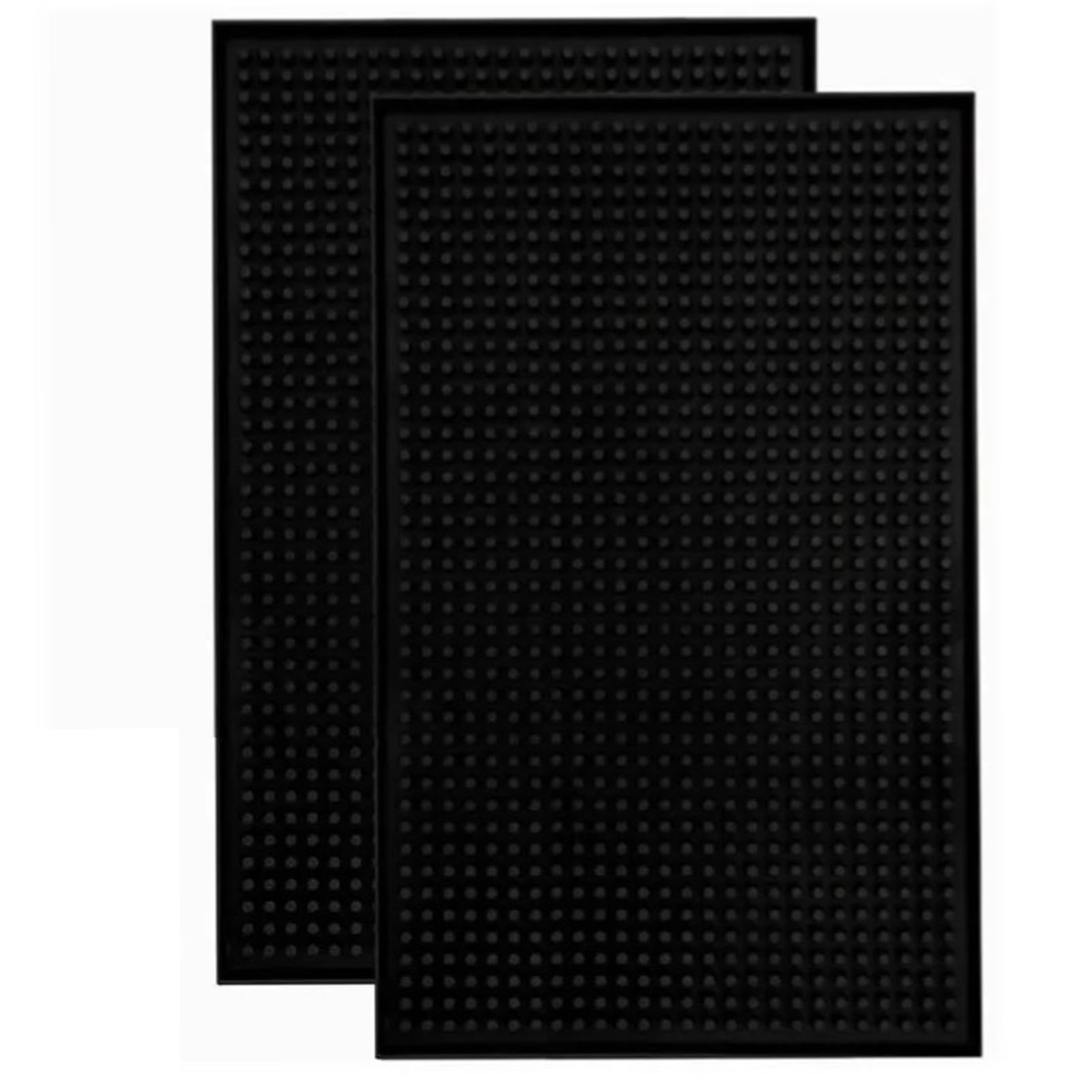 Set Mit 2 Schwarzen, Wasserdichten Und Wärmeisolierenden Pvc-barmatten, Spritzschutz Für Arbeitsplatten, 45 X 30 X 1 Cm