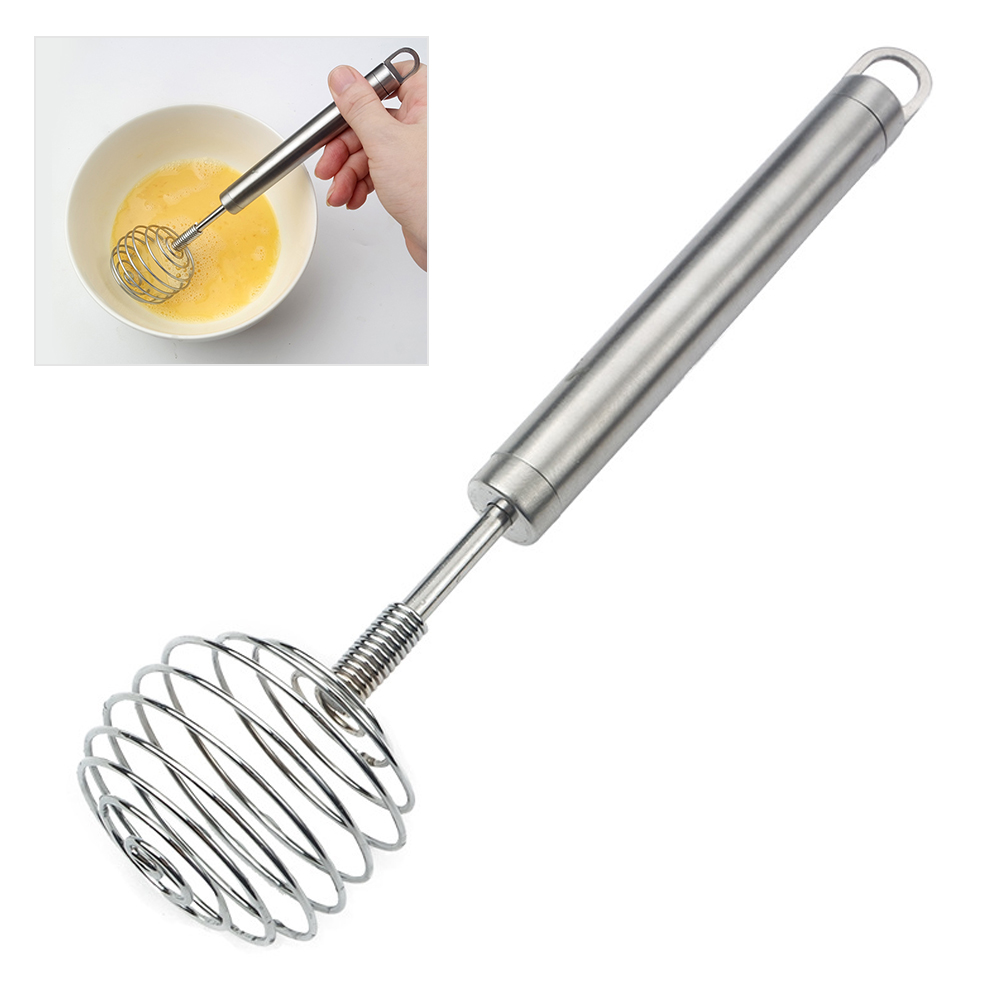 Eierquirl Aus Edelstahl, Runde Form, Tragbarer Milchmixer