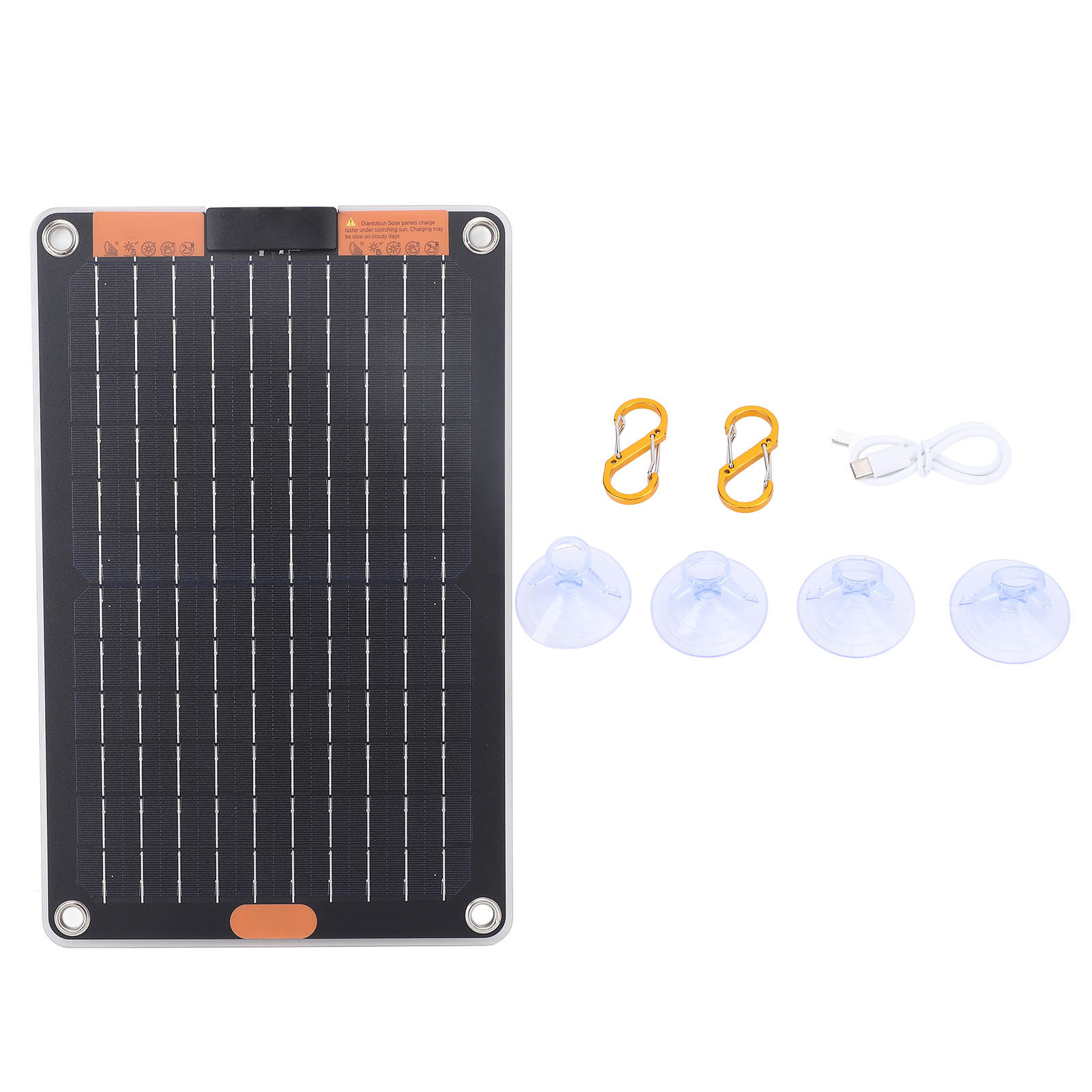 15-w-solarpanel (5 V, 2 A) Mit Zwei Usb-c-ausgängen, Tragbares Ladegerät Aus Monokristallinem Silizium Für Smartphone, Kamera Und Tablet
