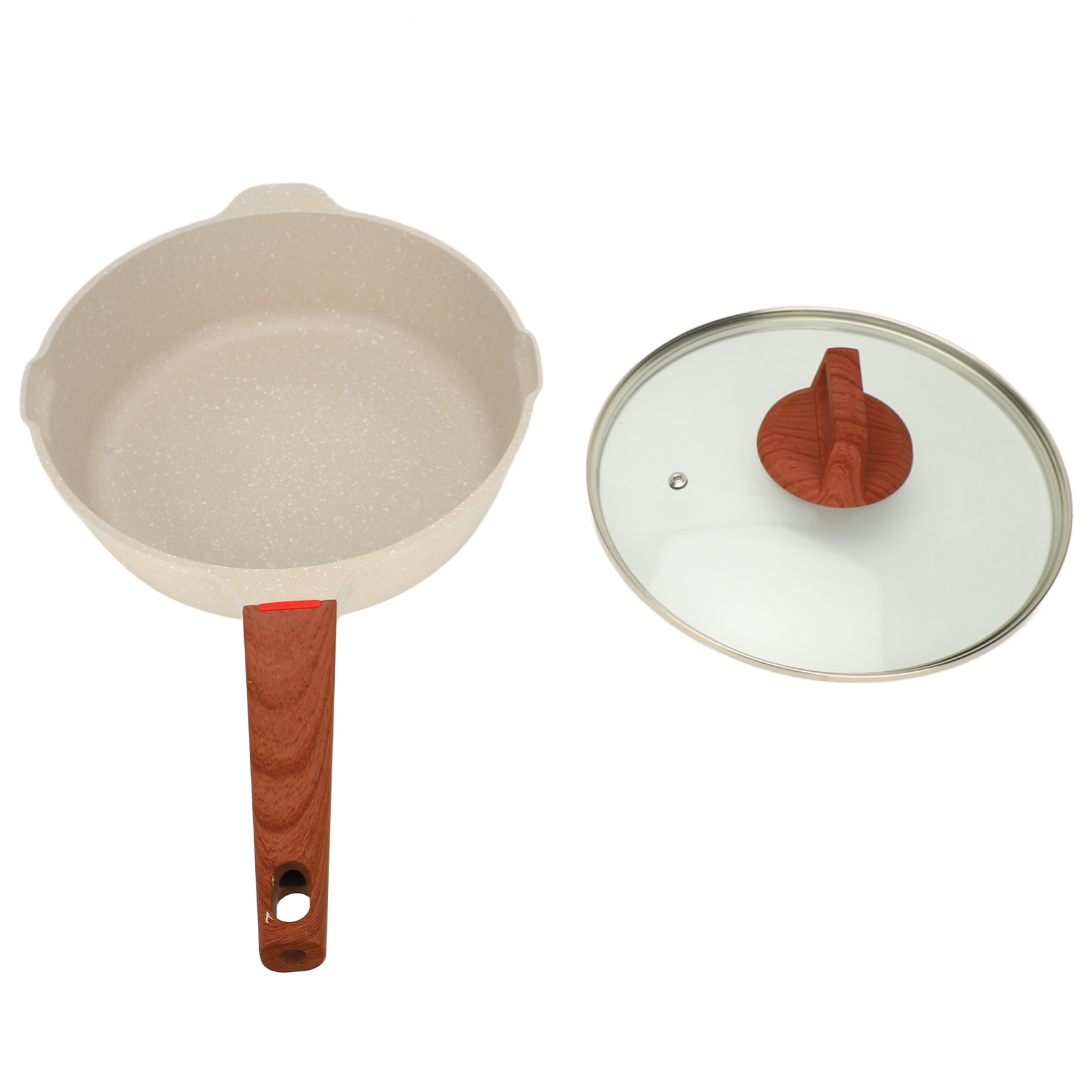 Maifan Profi-steinpfanne, Antihaftbeschichtet, Leicht Zu Reinigen, Gleichmäßiges Und Effizientes Braten, Mit Deckel, Elfenbeinweiß, 24 Cm / 9,4 Zoll