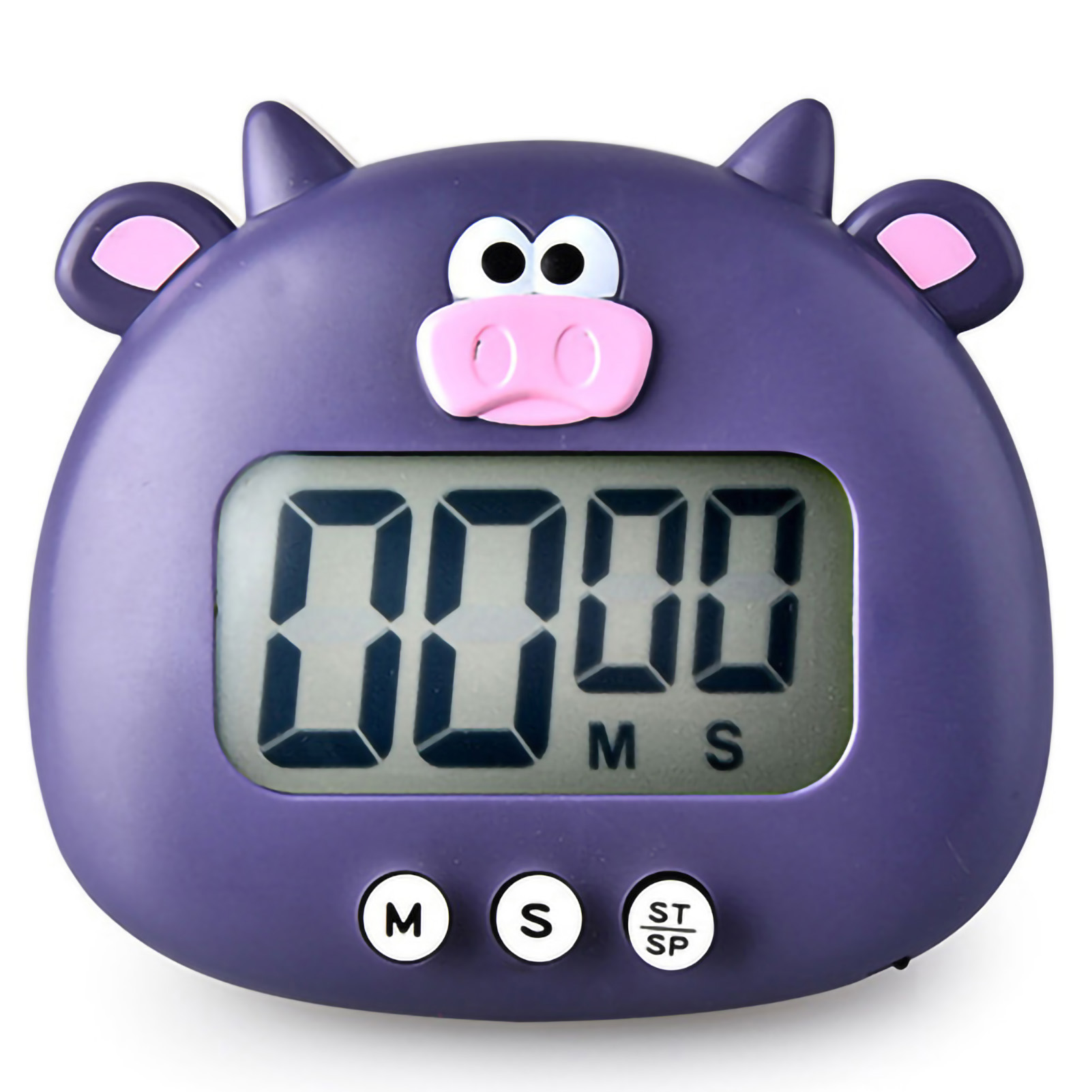 Digitaler Magnetischer Haustiertimer, 100 Minuten, Batteriebetrieben, Für Die Küche, Lila Kälberdesign