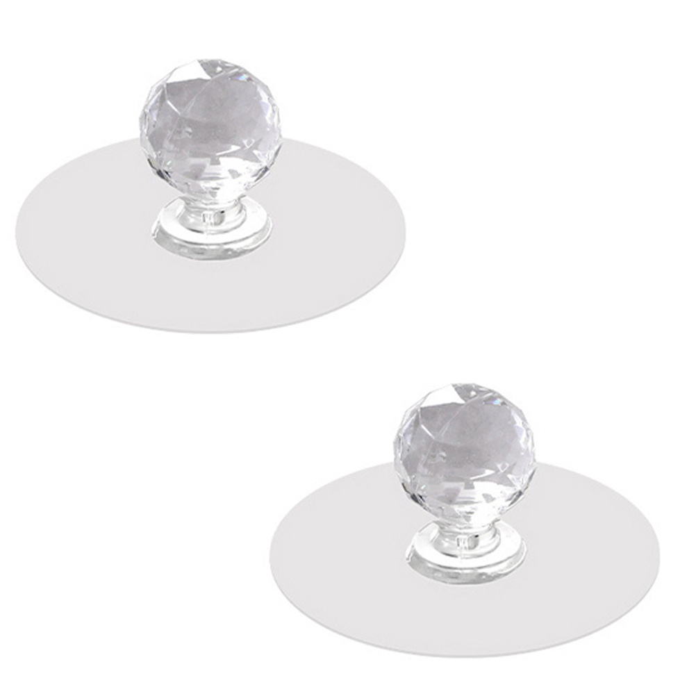 Set Mit 2 Selbstklebenden Acrylgriffen Für Schubladen Aus Klarglas, Kein Bohren Erforderlich, Kompatibel Mit Spiegeln Und Schränken.