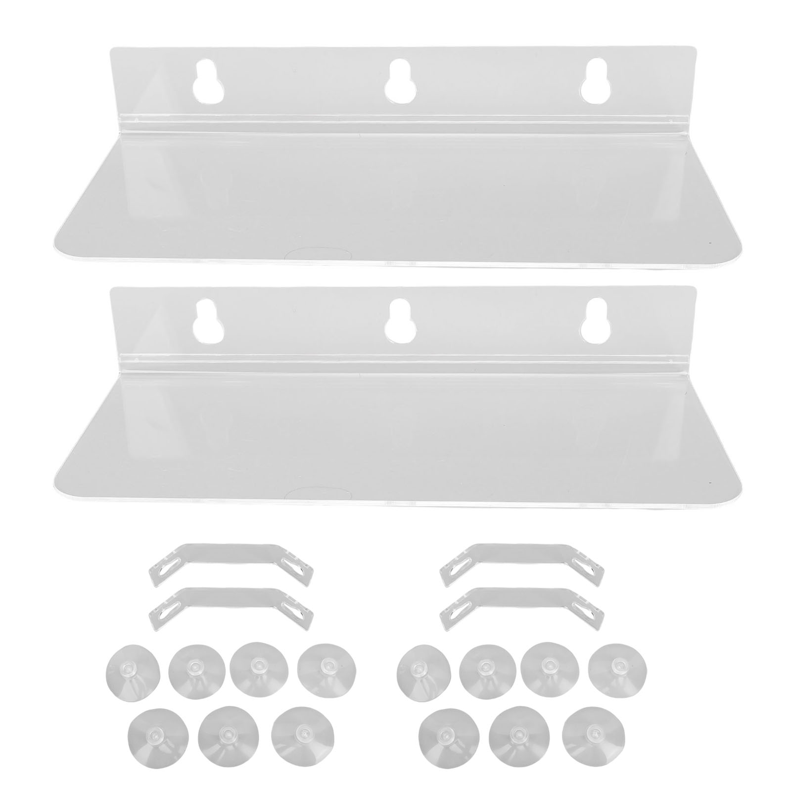 Set Aus 2 Fensterregalen Mit Saugnapf, Breite Acryl-fensterbankerhöhung, Schwebendes Regal Für Blumentöpfe, Sukkulenten Und Bilderrahmen.