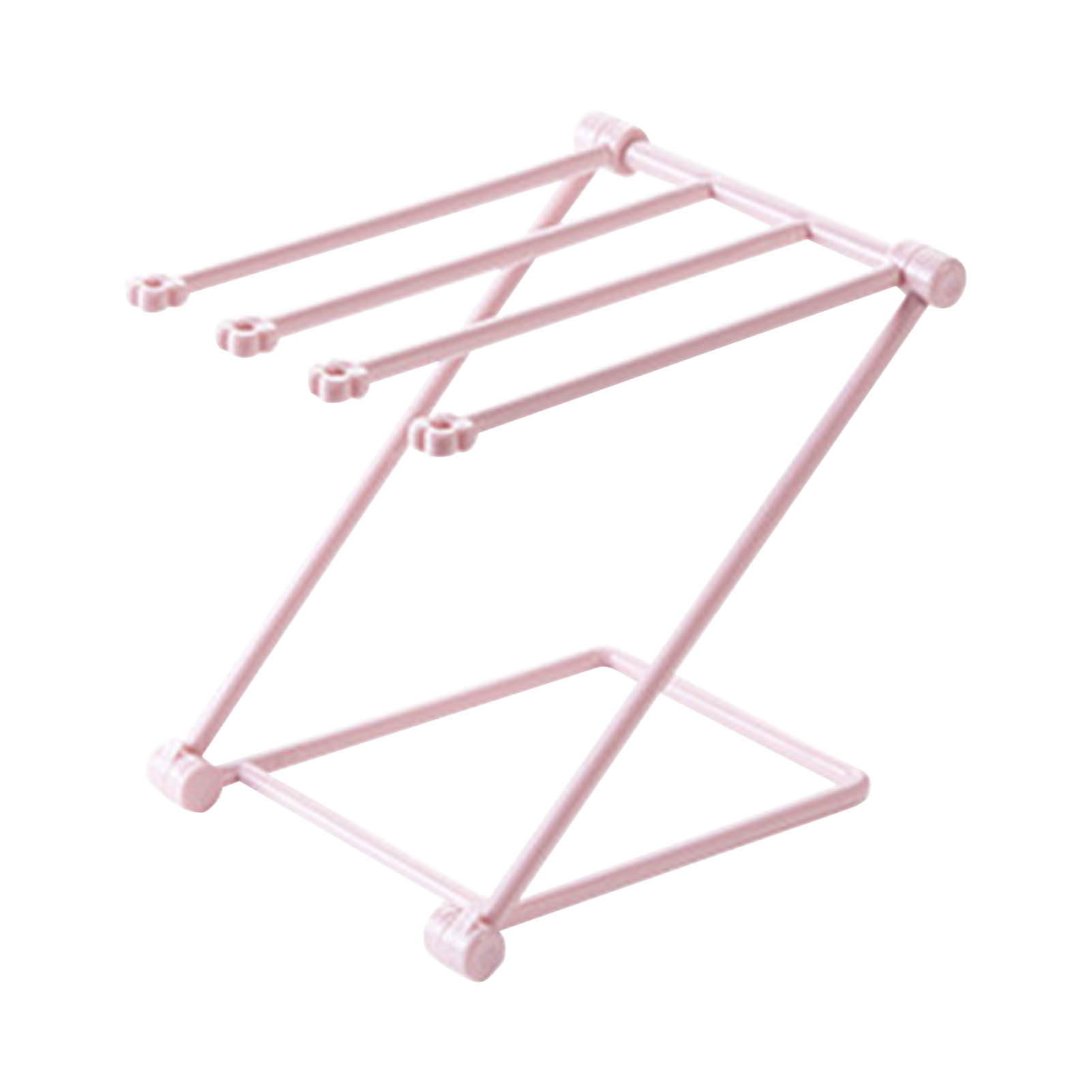 Vierarmiger, Klappbarer Geschirrständer, Vertikaler Halter Für Geschirrtücher Und Servietten, Hellrosa, Ideal Für Die Küche.