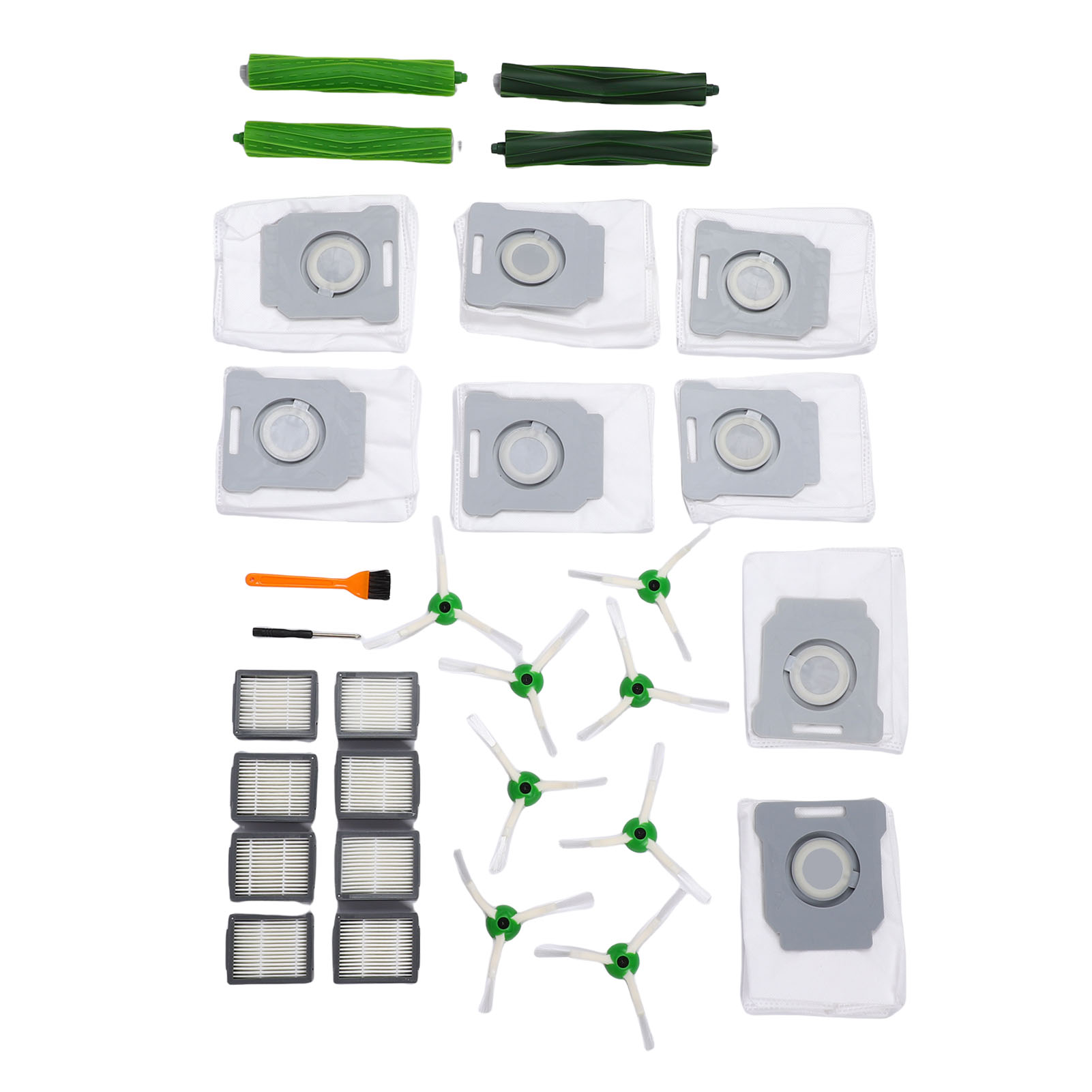 30-teiliges Staubsauger-set, Kompatibel Mit Der I3-serie: 2 Paar Rotierende Bürsten, 8 Filter, Seitenbürsten Und Beutel.