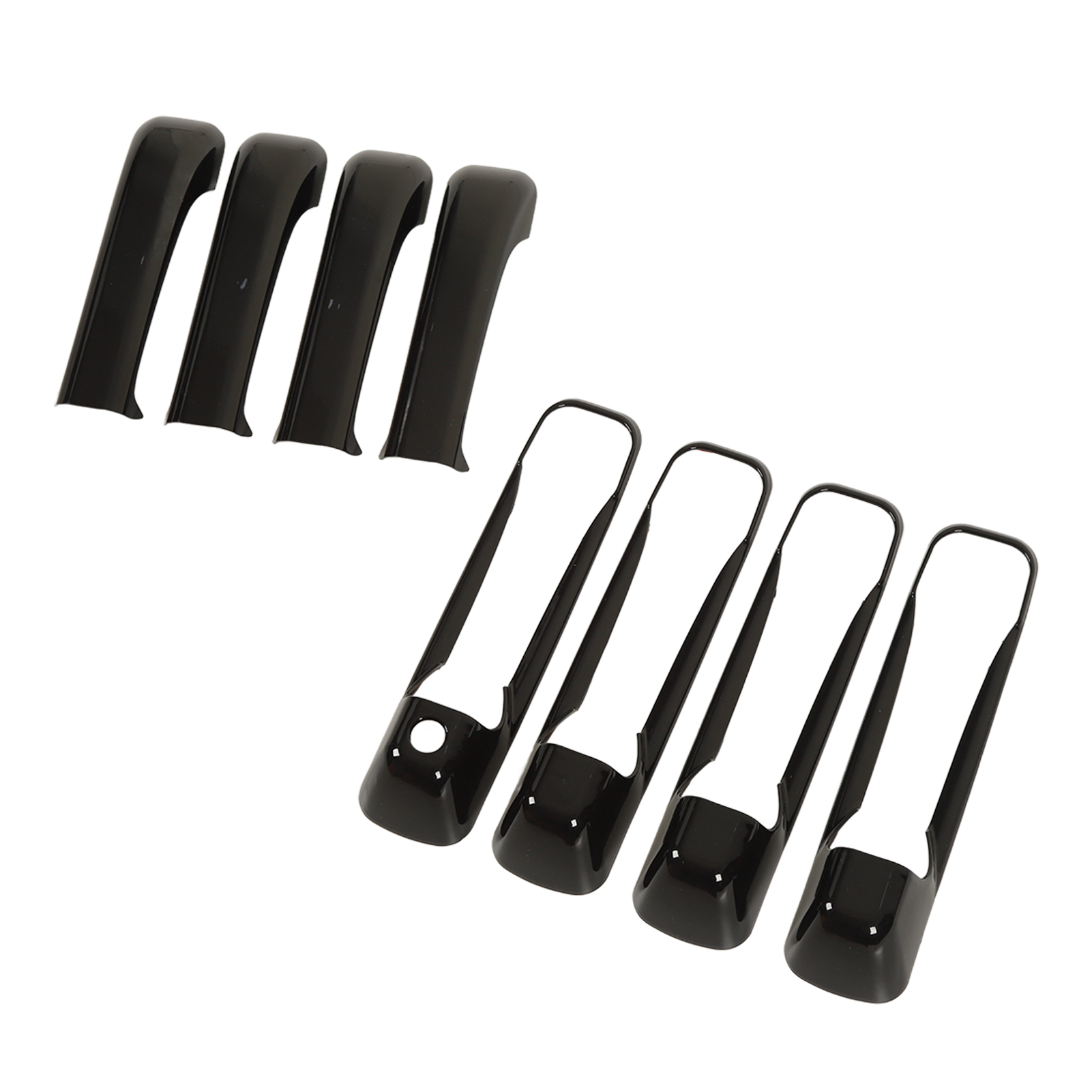Set Mit 8 Außentürgriffen Für Autos, Glänzend Schwarz, Kompatibel Mit Dodge Ram 1500, 2500, 3500, 4500 Und 5500