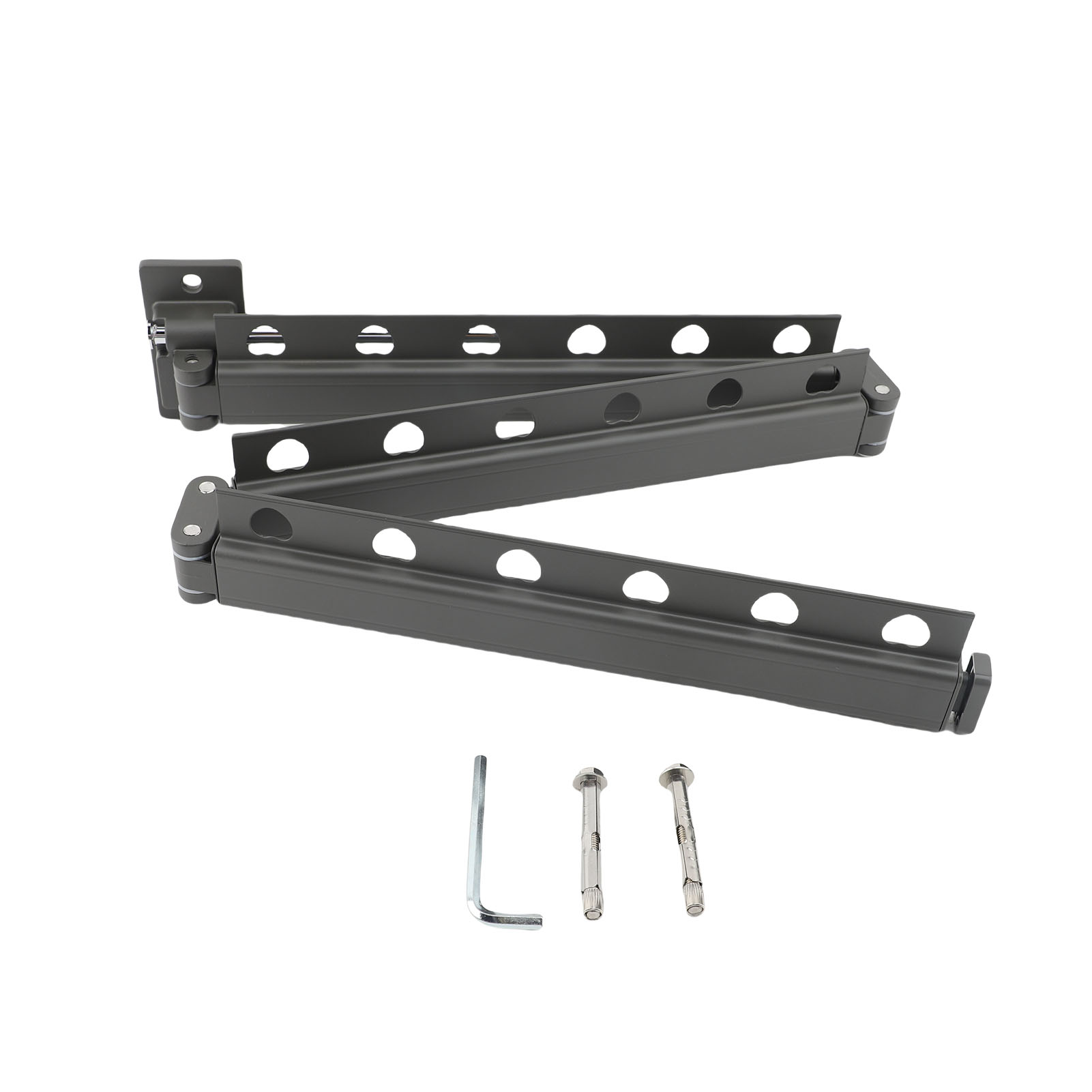 Ausziehbarer Und Faltbarer Wandwäscheständer, Platzsparend, Aus Anthrazitgrauem Aluminium, Für Den Wohnbereich.