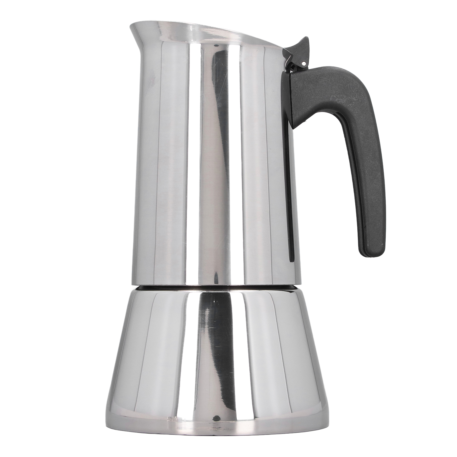 Tragbare Italienische Kaffeemaschine Aus Edelstahl 430, 6 Tassen, Induktionsgeeignet