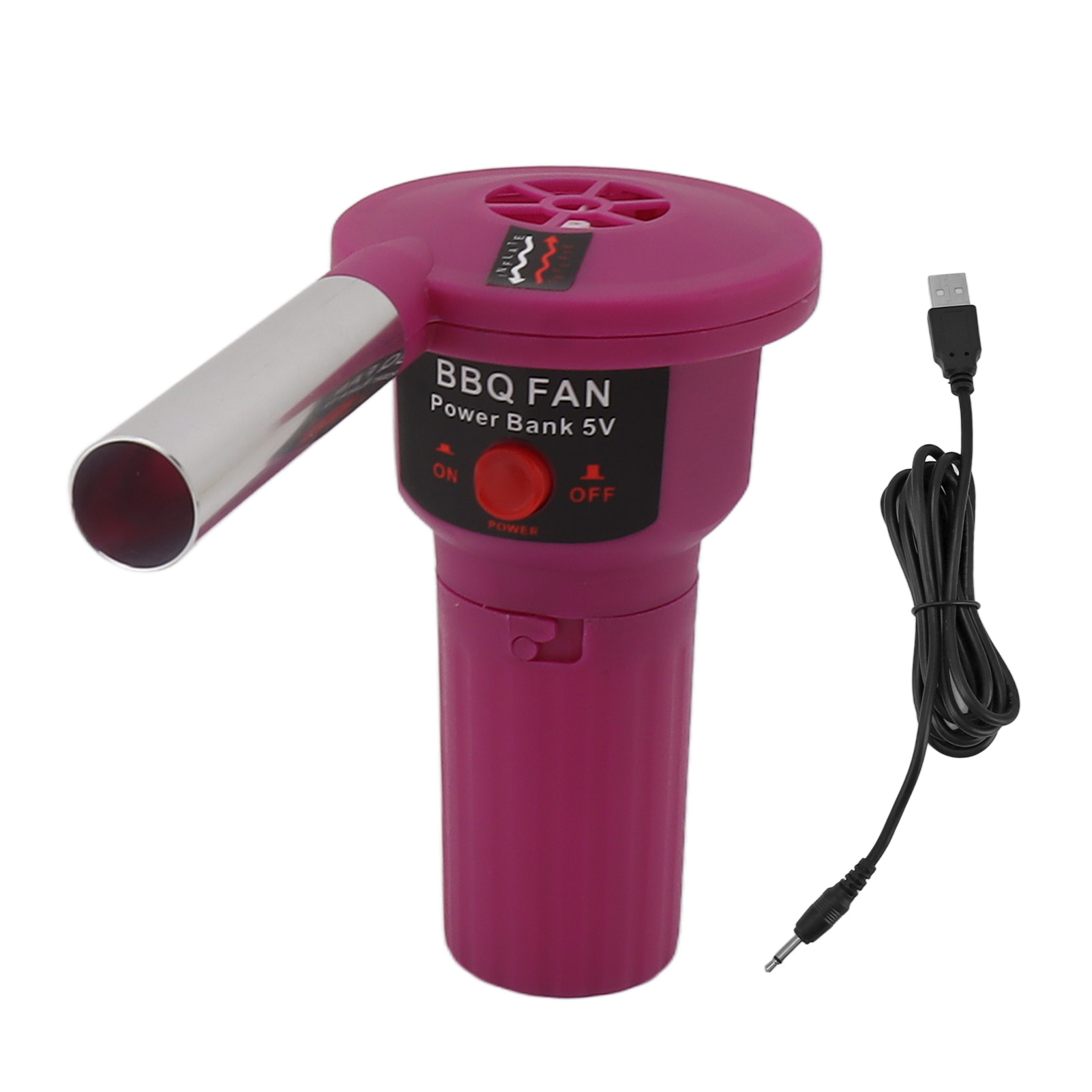 Tragbarer 5v-elektro-kochventilator Mit Usb-kabel Für Grillzwecke, Ideal Für Camping, Wandern Und Picknicks.