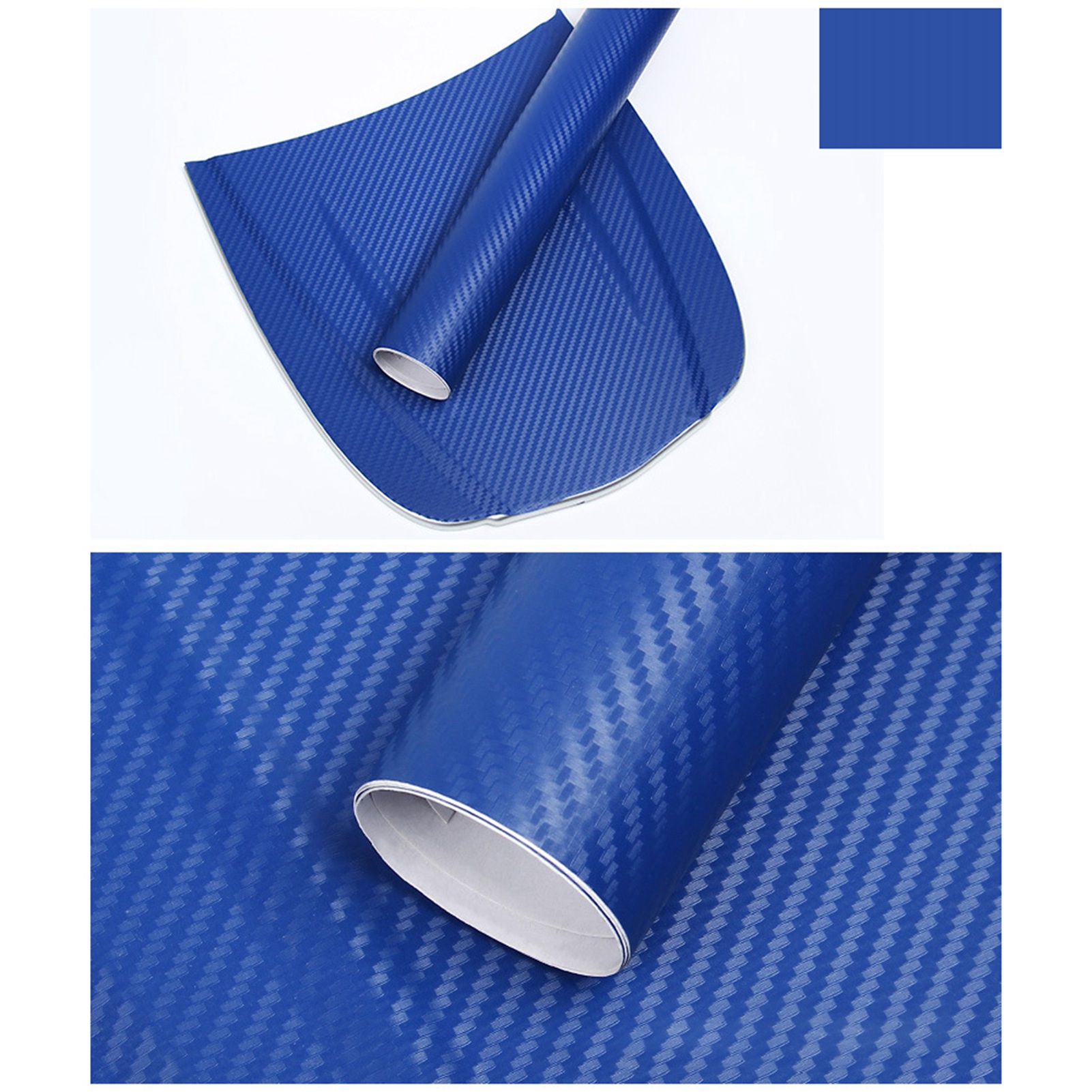 Dicke, Dekorative 3d-klebefolie In Carbonfaser-optik Für Autokarosserien, Schutzrolle, Blau, 1,52 M X 30 Cm