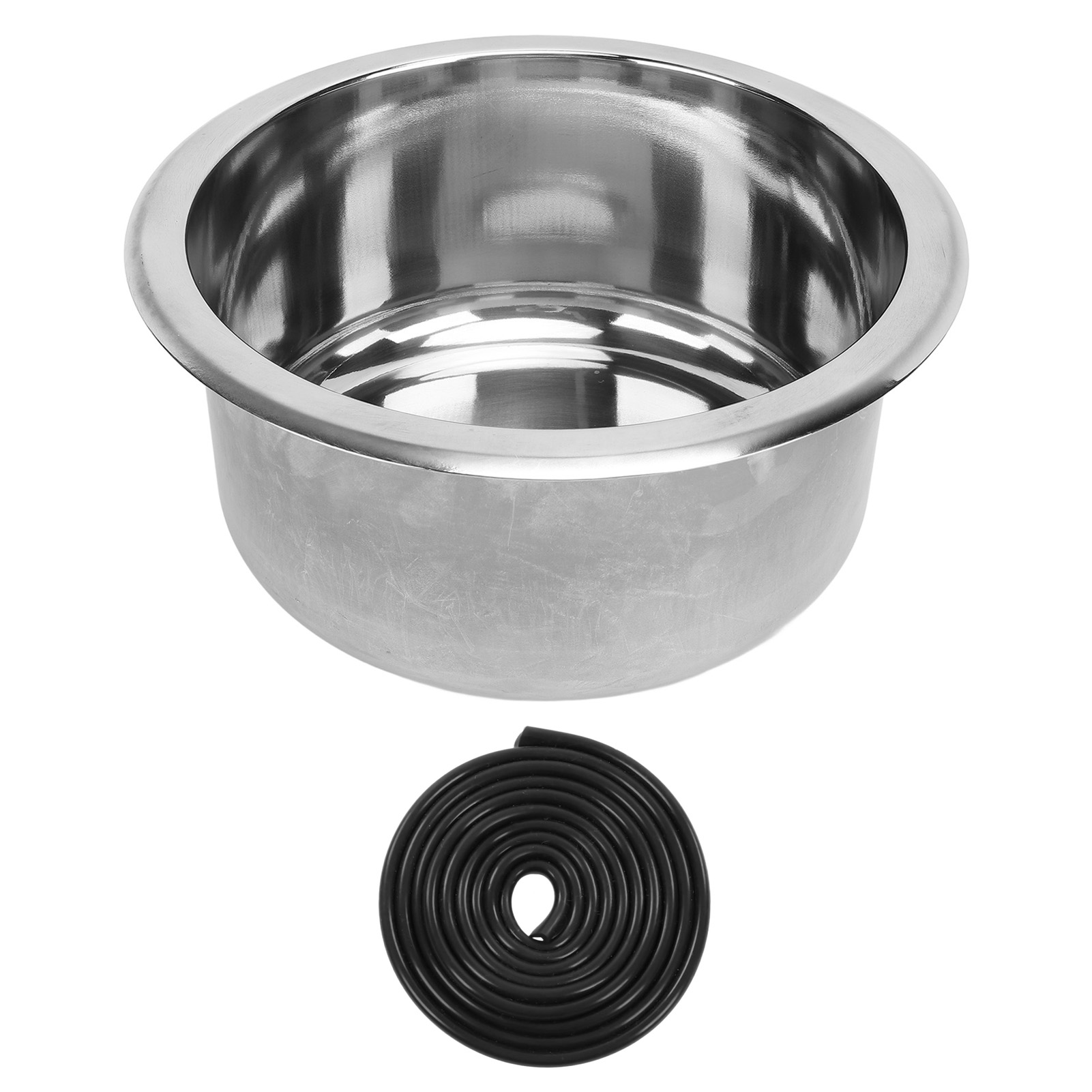 Rundes Waschbecken 225 X 120 Mm (9 Zoll) Aus Edelstahl 304 Mit 40 Mm Abfluss Für Wohnmobil, Boot, Wohnwagen Oder Camper.