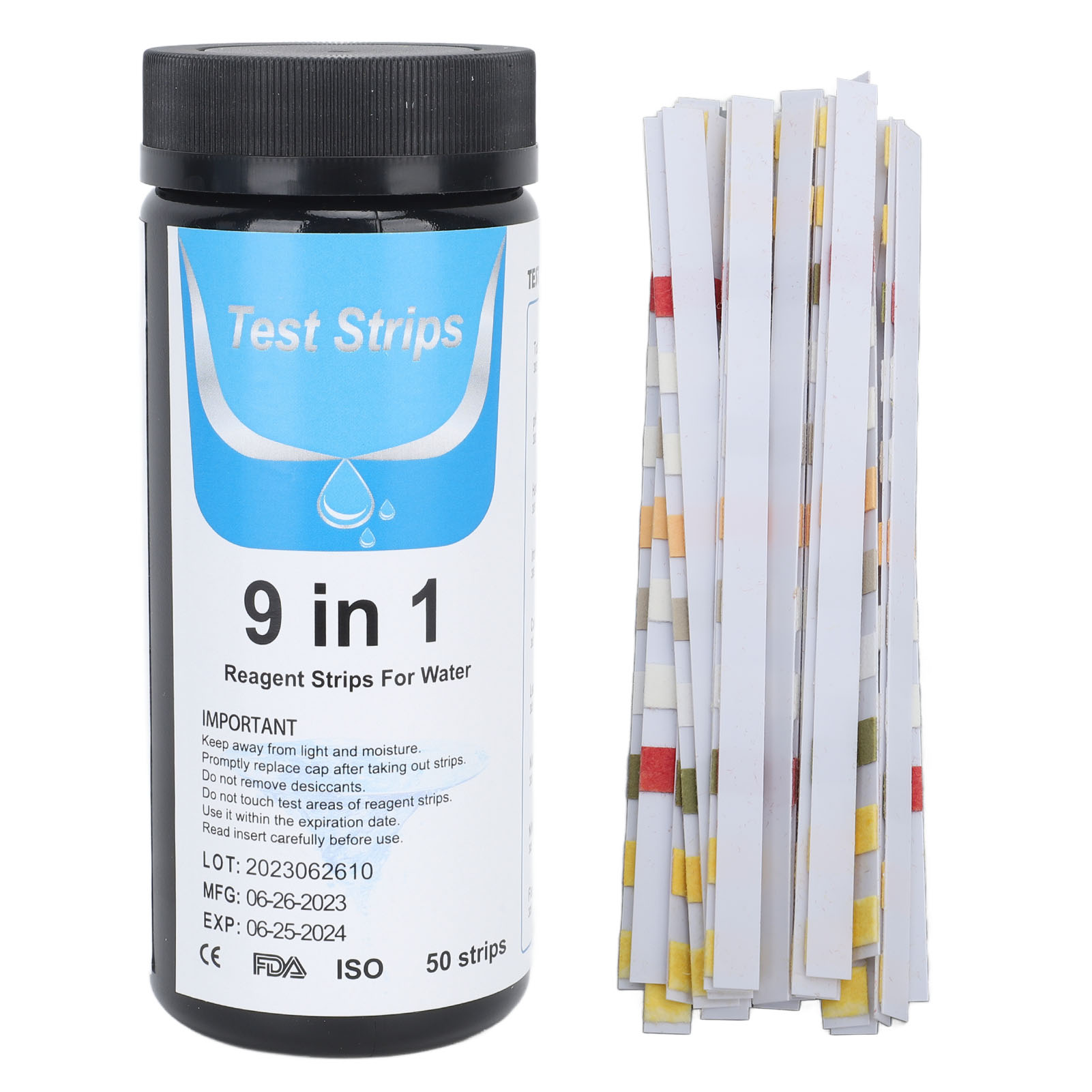 50 Ph 9 In 1 Teststreifen Zur Prüfung Der Wasserqualität Von Schwimmbädern Und Aquarien.