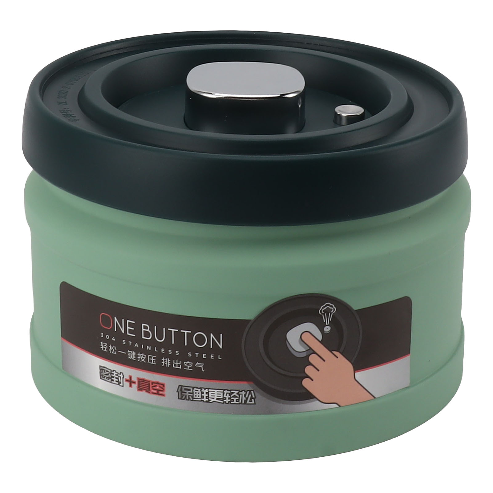Luftdichter Edelstahl-vorratsbehälter Für Die Küche, Mit Pressverschluss, Vakuumversiegelt, Für Tee, Kaffee, Kaffeebohnen, Mehl, Müsli, Zucker, Minzgrün, 750 Ml, 14,2 X 9,4 Cm