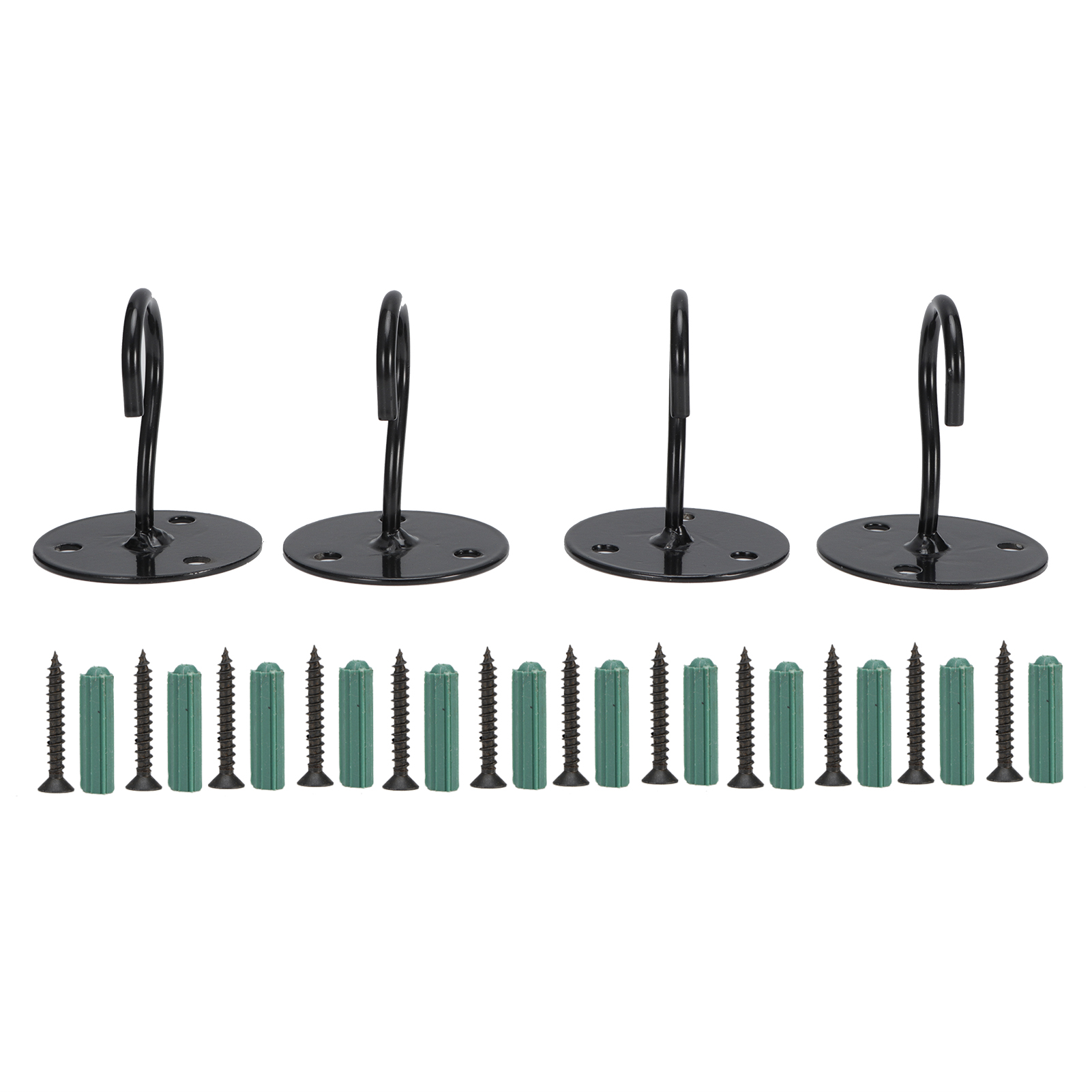 Set Mit 4 Schwarzen Metallhaken Für Decke Und Wand, Perfekt Für Laternen, Blumentöpfe Und Windspiele.
