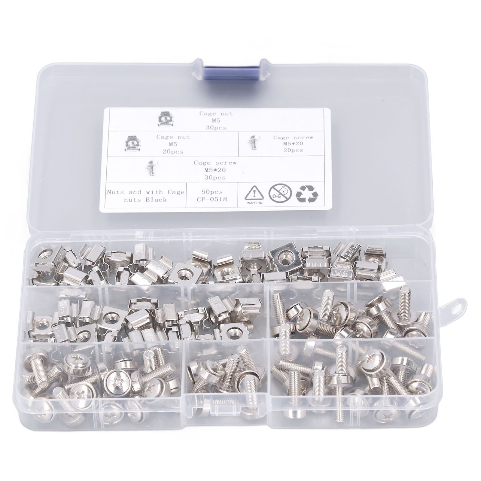 Set Aus 50 M5-muttern Und M5x20-schrauben Aus Vernickeltem Eisen Mit Metrischen Vierkantlöchern Zur Rackmontage, Ideal Für Boote, Yachten Und Wohnmobile.