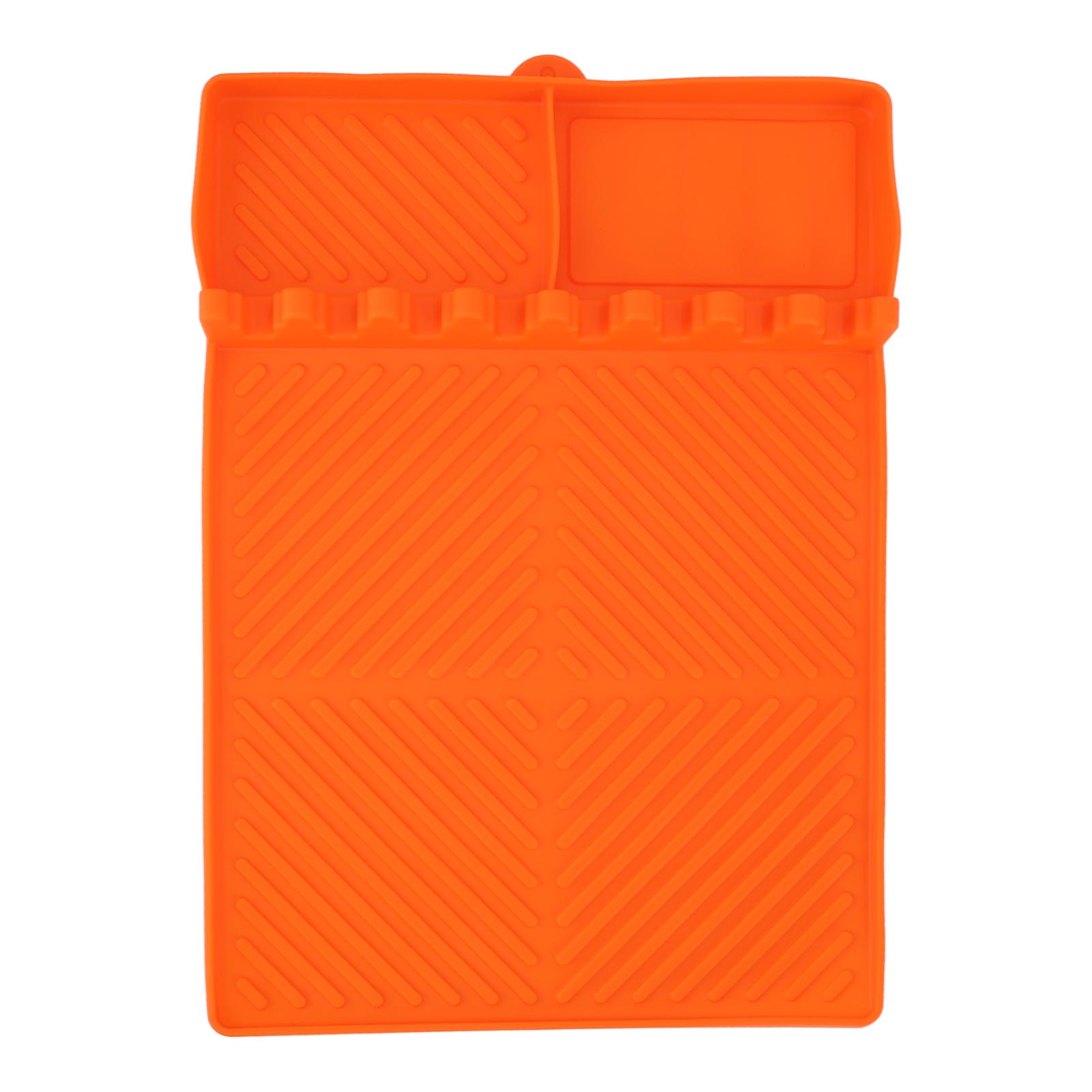 Silikon-grillmatte, 8 Fächer, 40,6 X 29,2 Cm, Rutschfest, Hitzebeständig, Leicht Zu Reinigen, Orangefarbenes Küchenaccessoire.