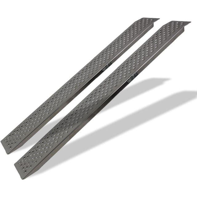 Trutzholm ® - trutzholm 2 x Auffahrrampe 150 cm Tragkraft 400 kg Alu grau profiliert Verladerampe Motorradrampe