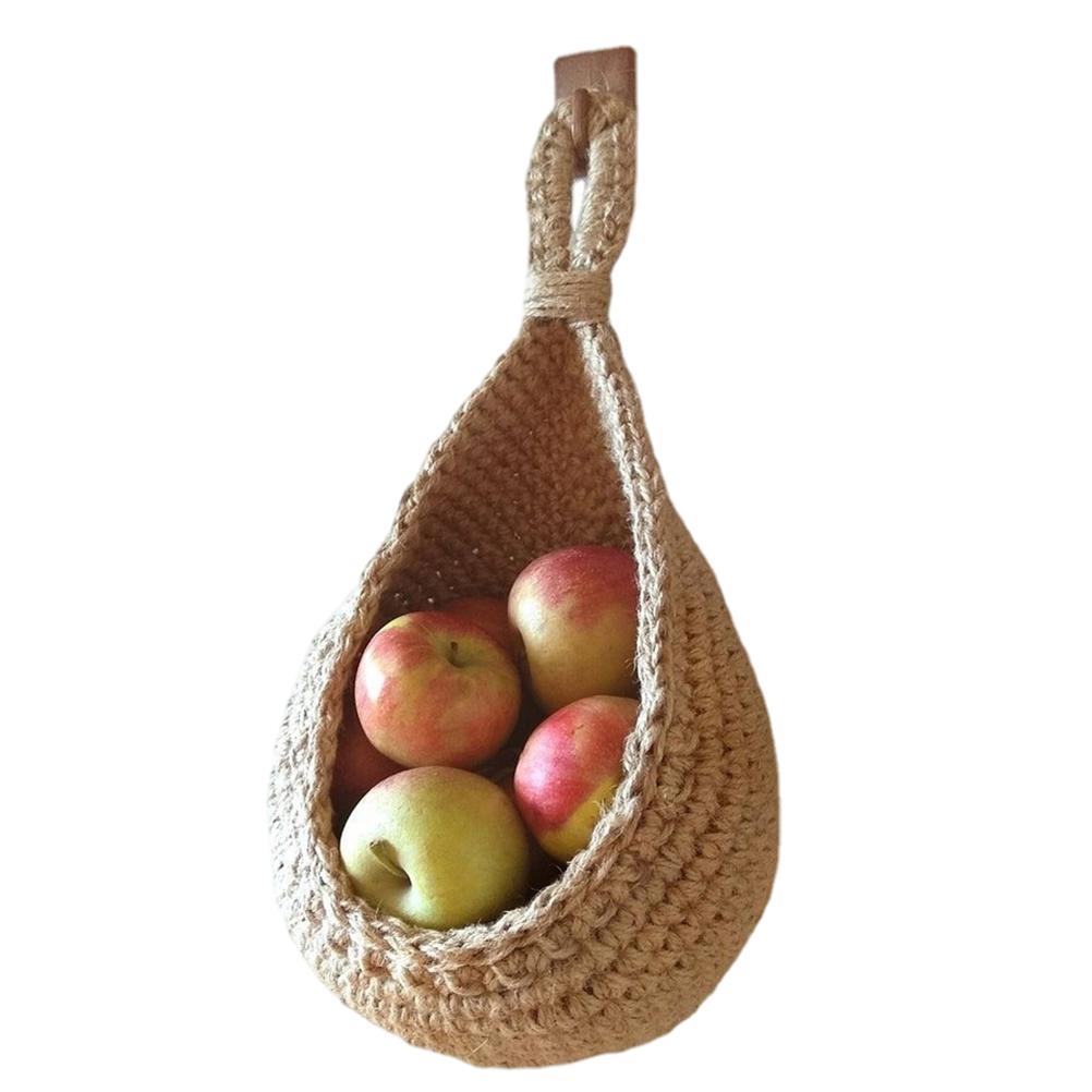 Hängender Wandkorb Für Gemüse Und Obst, Küchenaufbewahrung, Im Bohème-landhausstil, Handgeflochten, Gemüsehalter