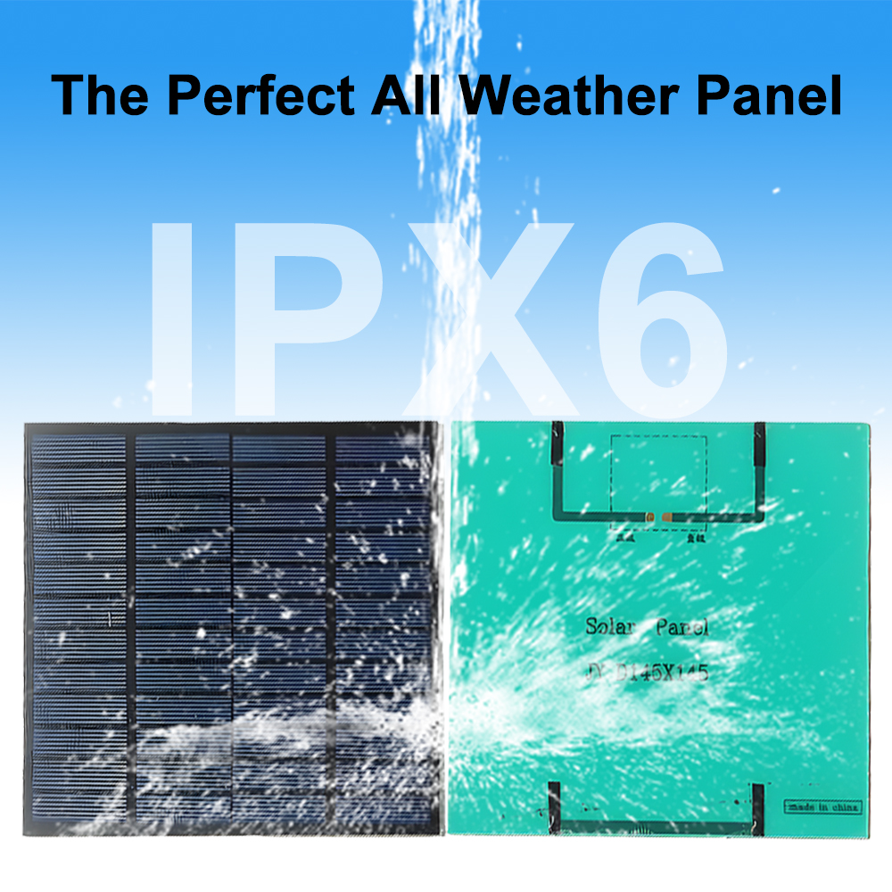 3-watt-solarpanel, 18,6 % Hocheffizientes Polysilizium-ladegerät, Ipx6 Wasserdicht, 250 Ma Photovoltaikmodul, 12 Volt, Für Smartphone/kleinen Ventilator.
