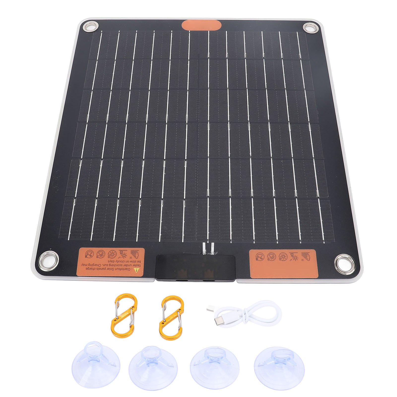 Doppelseitiges 20-w-solarpanel, Zwei Usb-c 5v 2a Ausgänge, Ultradünn Und Tragbar Für Camping Und Reisen.
