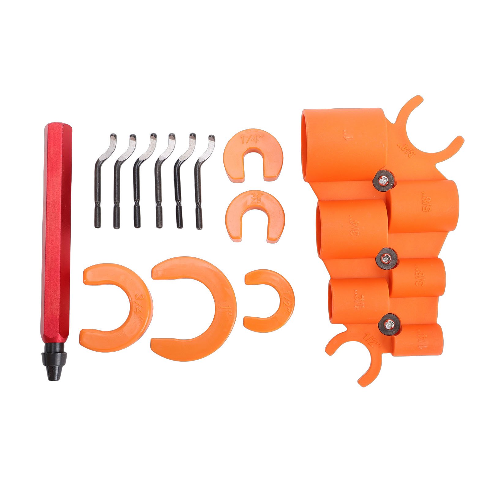 Rohrentgratungswerkzeug-set: Reibahle, Tiefenmesser Und Kunststoffclips Für 1/4, 3/8, 1/2, 5/8, 3/4 Und 1 Zoll Pvc-, Kupfer- Und Aluminiumrohre.