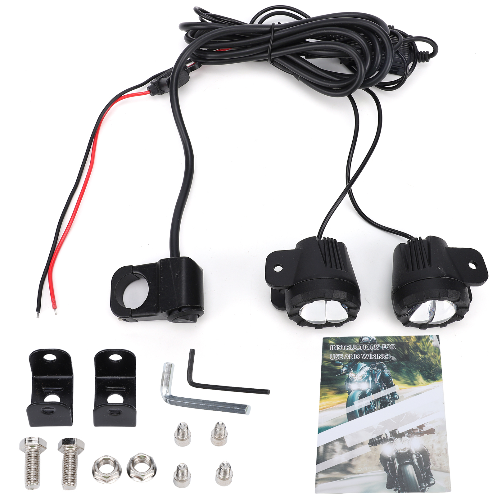 Wasserdichter Led-zusatzscheinwerfer Für Motorräder Mit Kabelbaum, 2er-set, Zur Aufrüstung Von Motorradscheinwerfern.